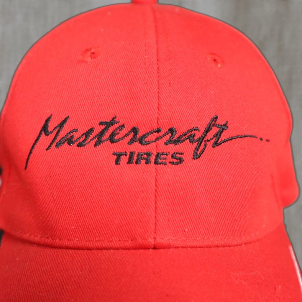 Bally K-Products Baseball Cap Trucker Hat Red Adjustable Adult Men Size Mastercraft Tires Hat Size ONE SIZE - 1 Thumbnail