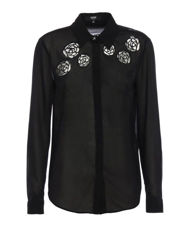 Versus Versace Versus Versace Rose Cut out Georgette Shirt Size M / US 6-8 / IT 42-44 - 1 Thumbnail