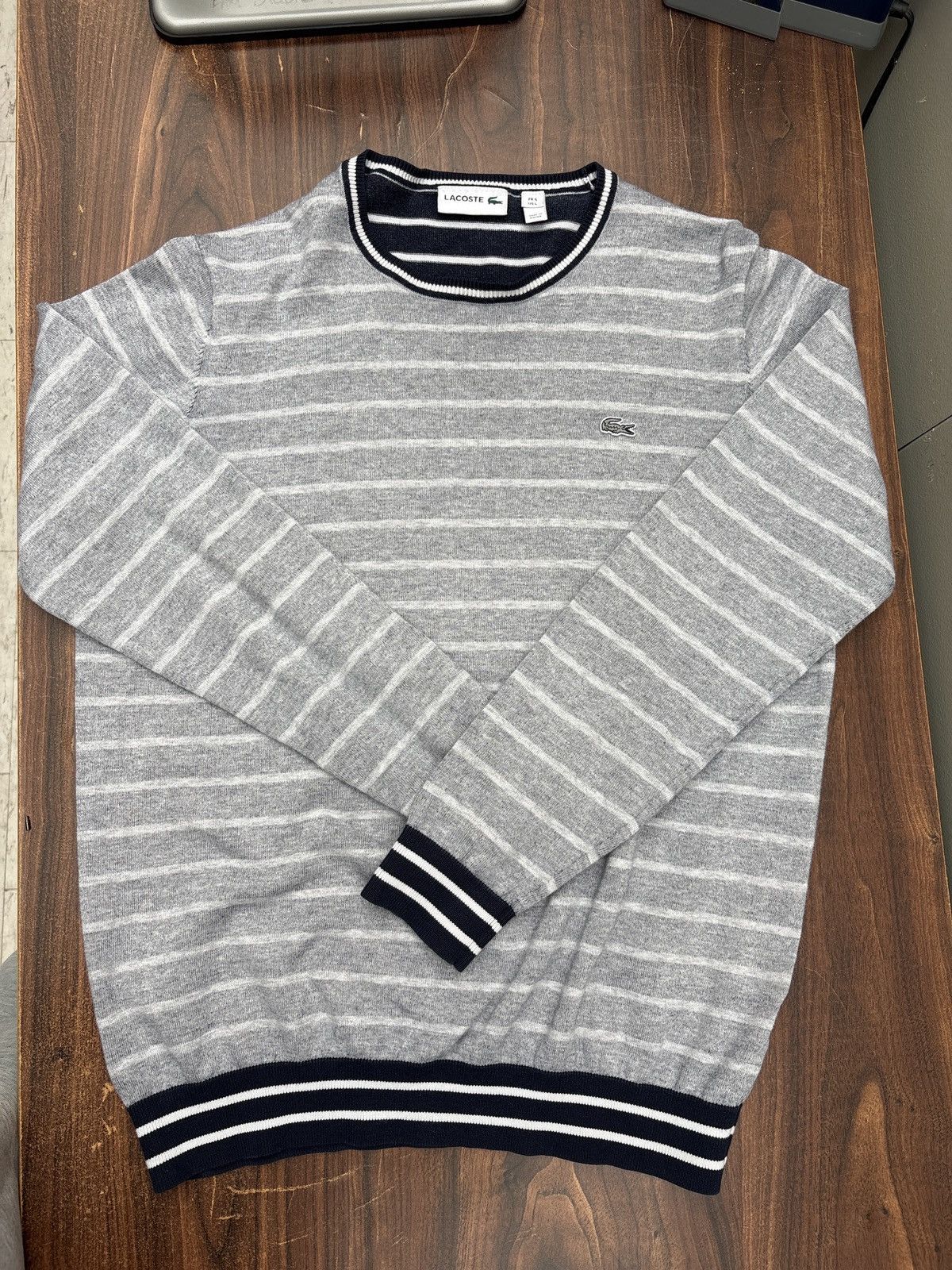 Lacoste Vintage Lacoste two tone striped sweater Size US L / EU 52-54 / 3 - 2 Thumbnail