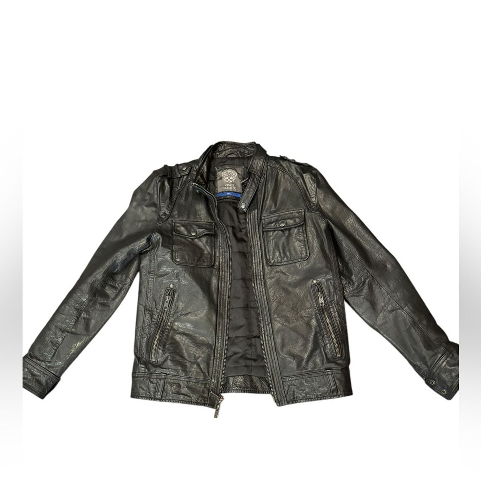 Vince Camuto Vince Camuto Mens Motorcycle Jacket Leather Size US S / EU 44-46 / 1 - 9 Thumbnail