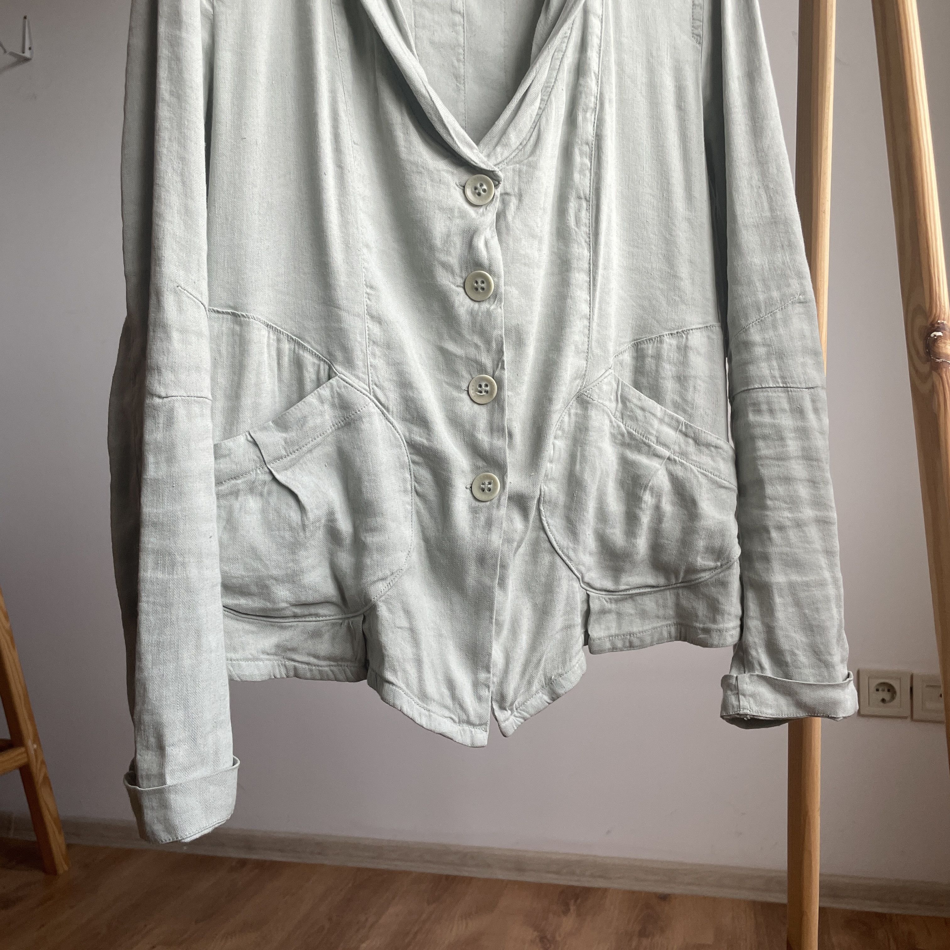 Transit Transit Par Such Womens Shawl Collar Linen Blend Blazer Size L / US 10 / IT 46 - 5 Thumbnail