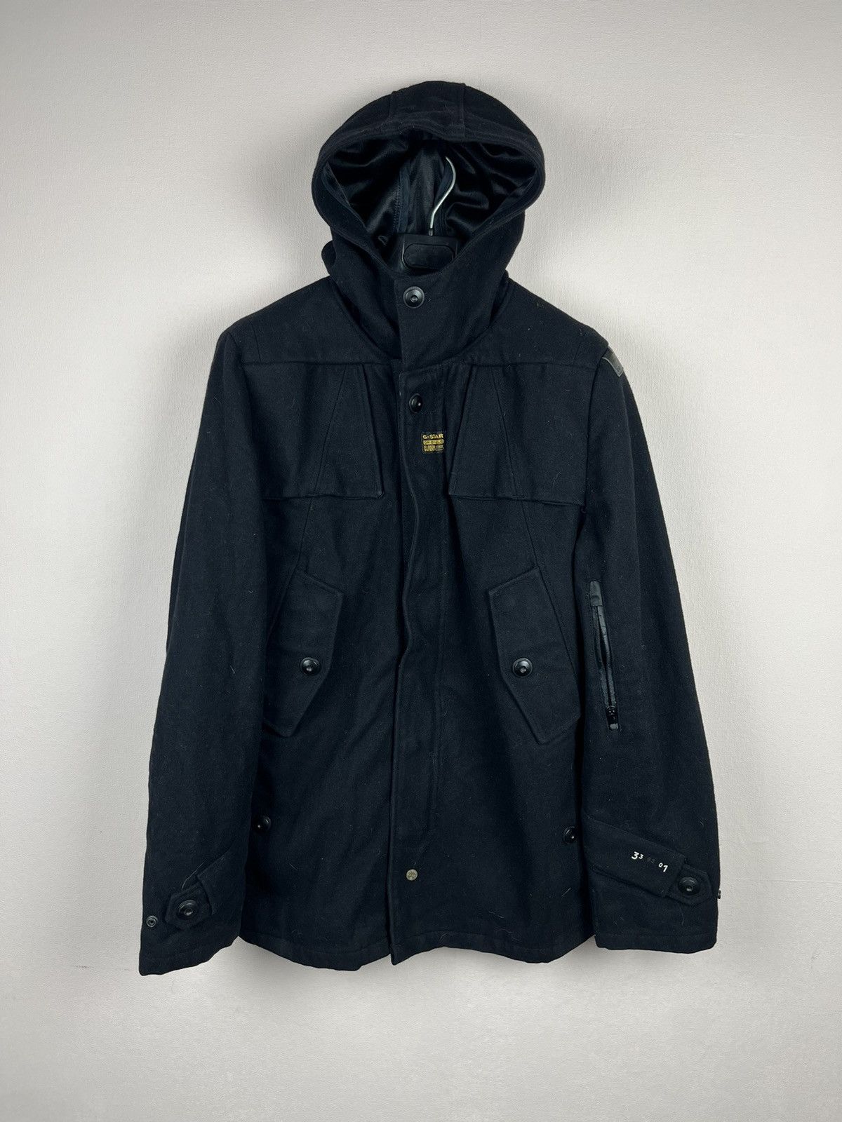 G-Star G Star Wool Hooded Coat Jacket Black Size L Size US L / EU 52-54 / 3 - 2 Thumbnail