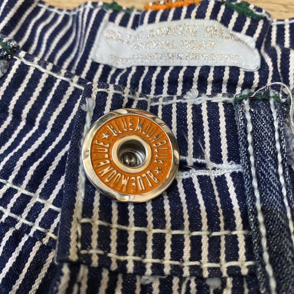 Hysteric Glamour 2000s Blue Moon Blue Hickory Back Big Logo Short Pants Size US 27 - 6 Thumbnail