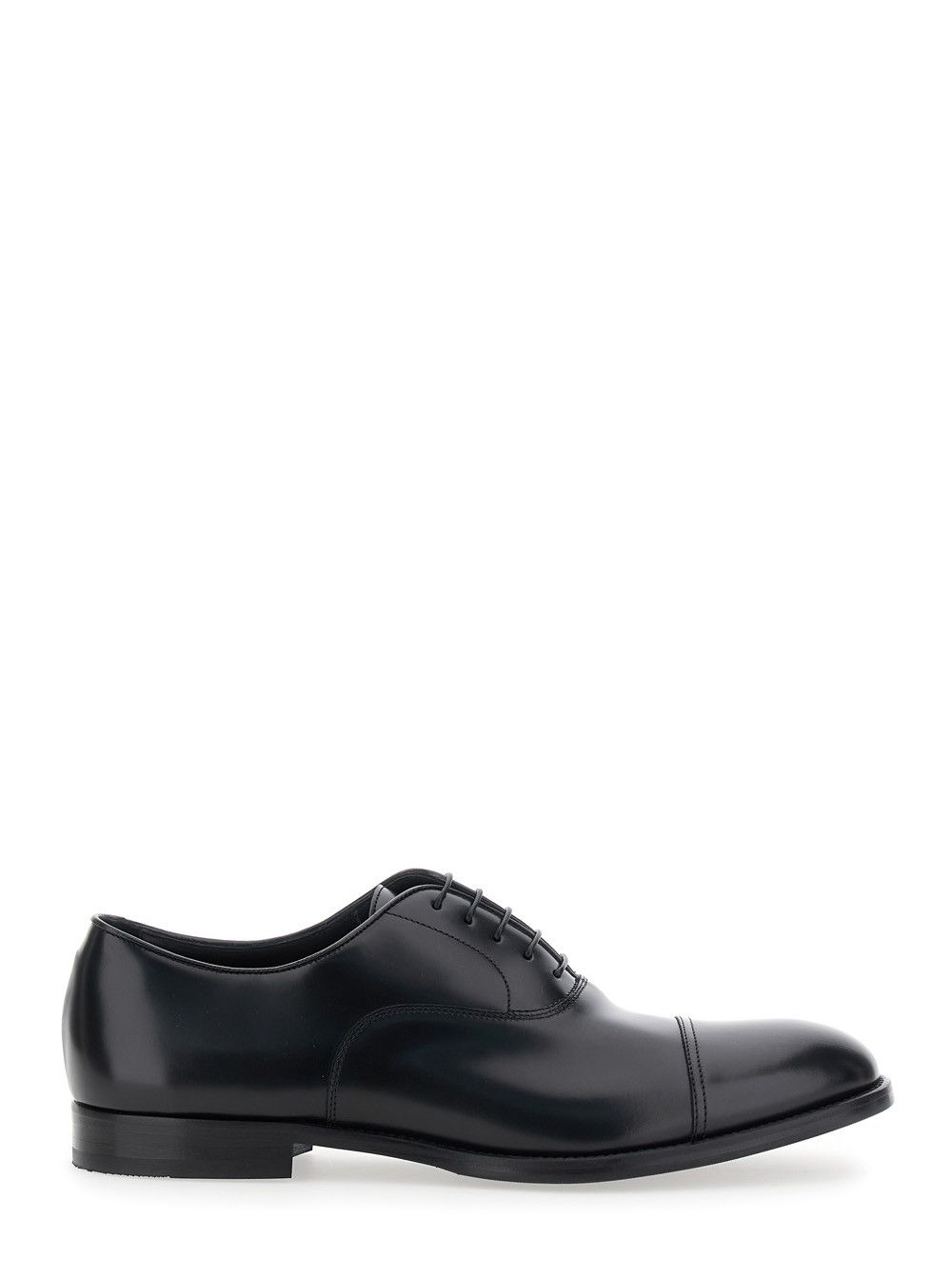Doucal's Black Smooth Leather Five-Hole Oxford Shoes for Men Size US 8 / EU 41 - 1 Thumbnail