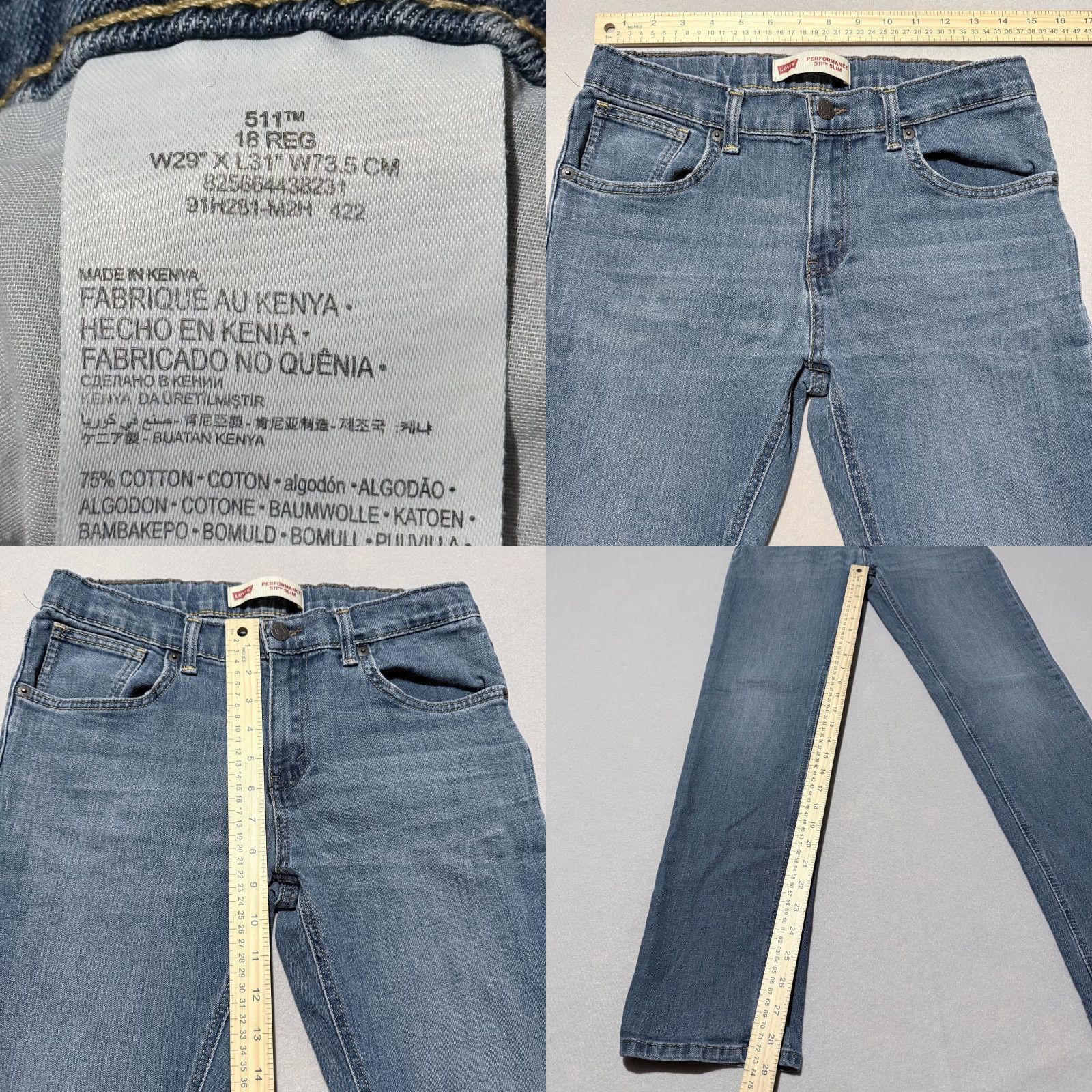 Levi's Levi's 511 Jeans Women Blue Denim Slim Zip Fly - 18 Slimming 5-Pocket Mid Rise Jeans Adult Women Size 40" / US 18 - 9 Thumbnail