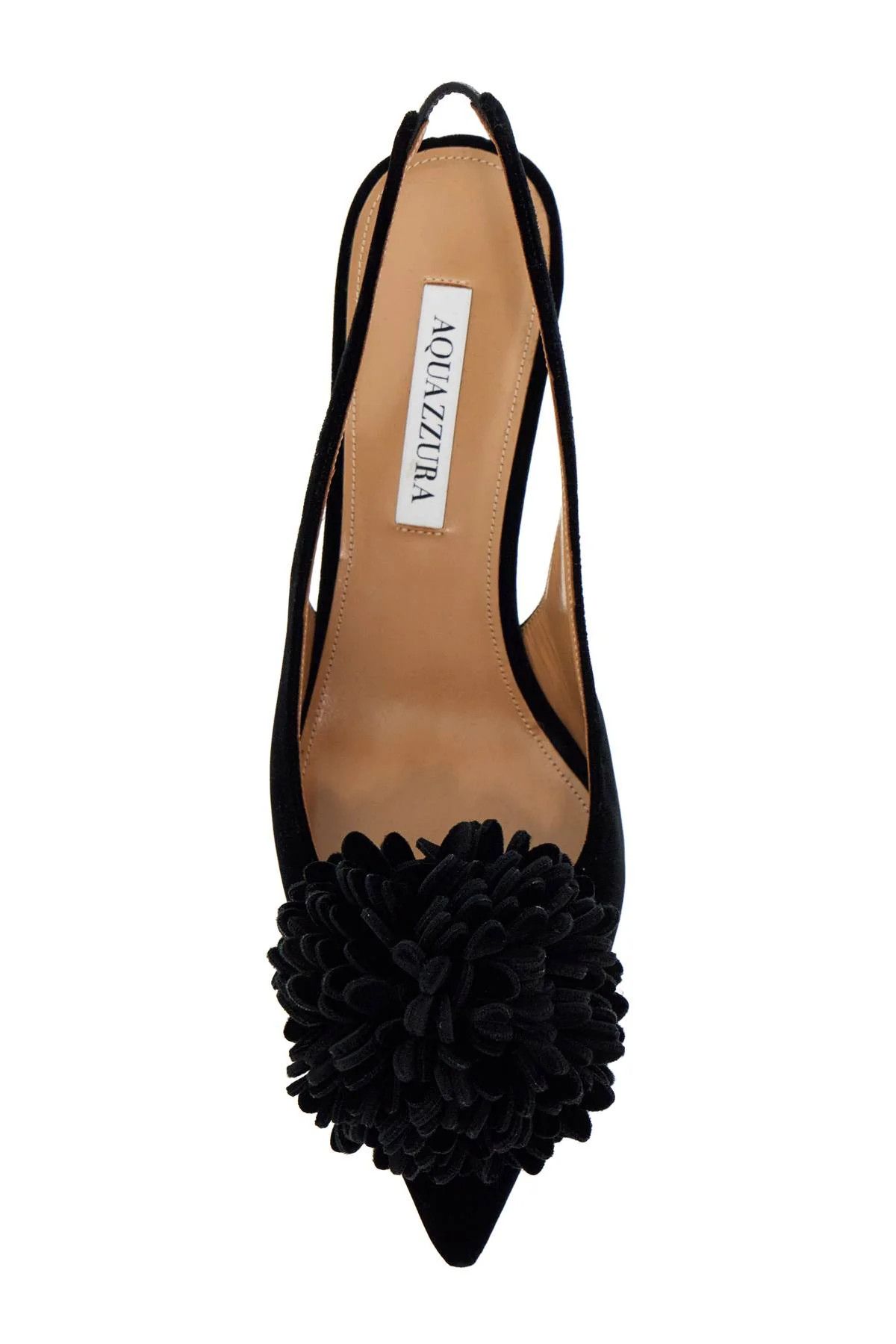 Aquazzura o1s22i1n0125 Velvet Couturier Slingback Pumps in Black Size US 11 / IT 41 - 2 Thumbnail