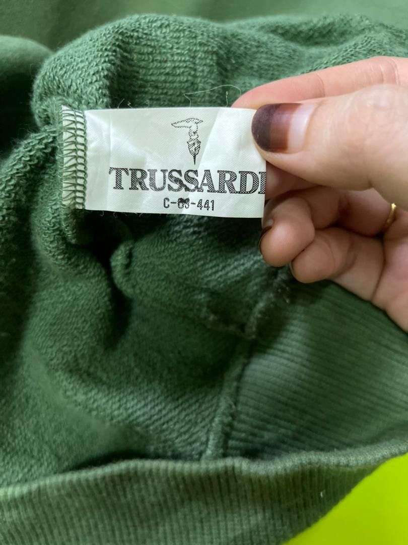 Trussardi Vintage Trussardi Rainbow Spell-out Sweatshirt Olive Green Size US L / EU 52-54 / 3 - 4 Thumbnail