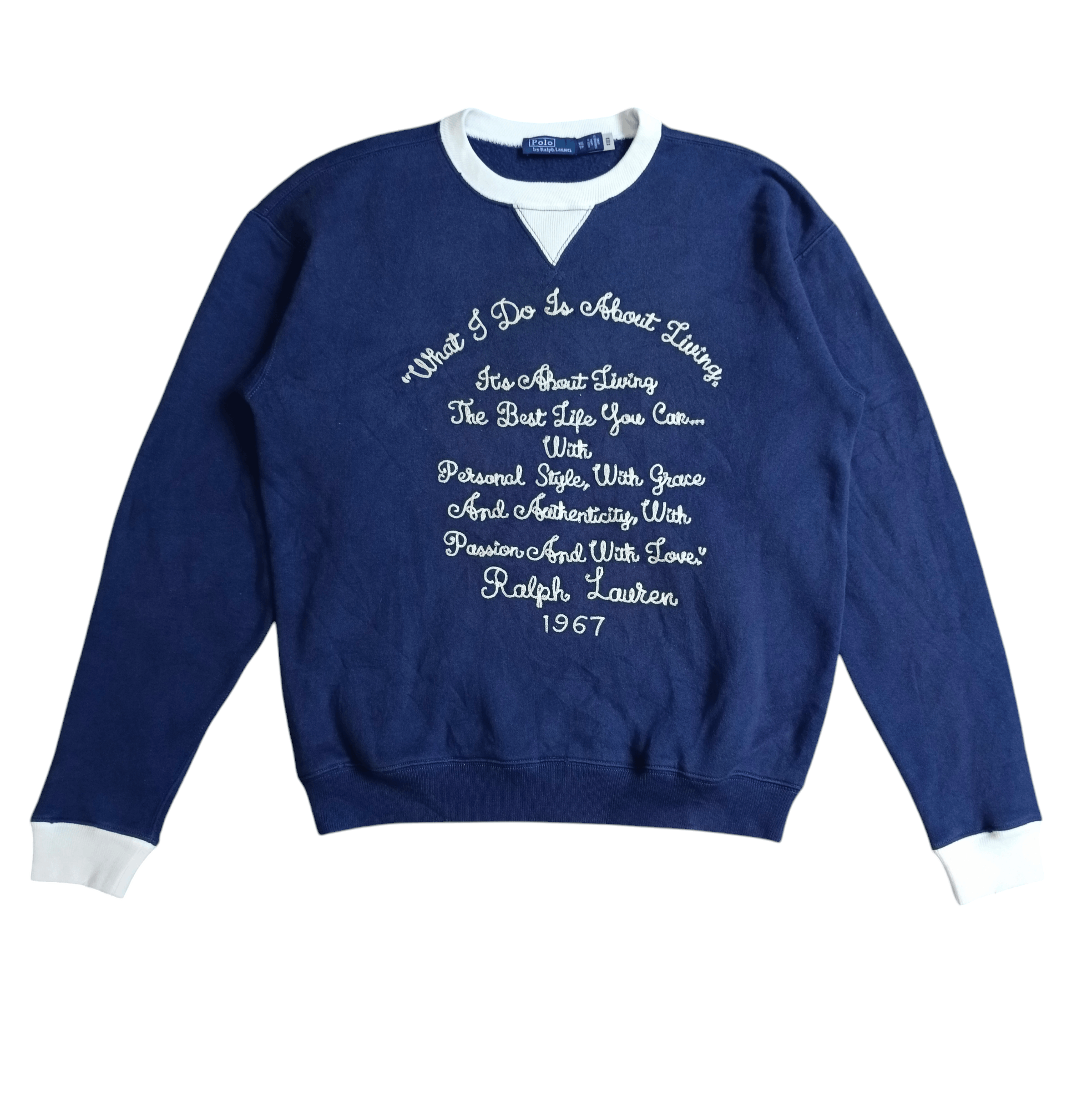 Polo Ralph Lauren Ralph Lauren Chain-Stitched-Quote Fleece Sweatshirt Size XS / US 0-2 / IT 36-38 - 2 Thumbnail