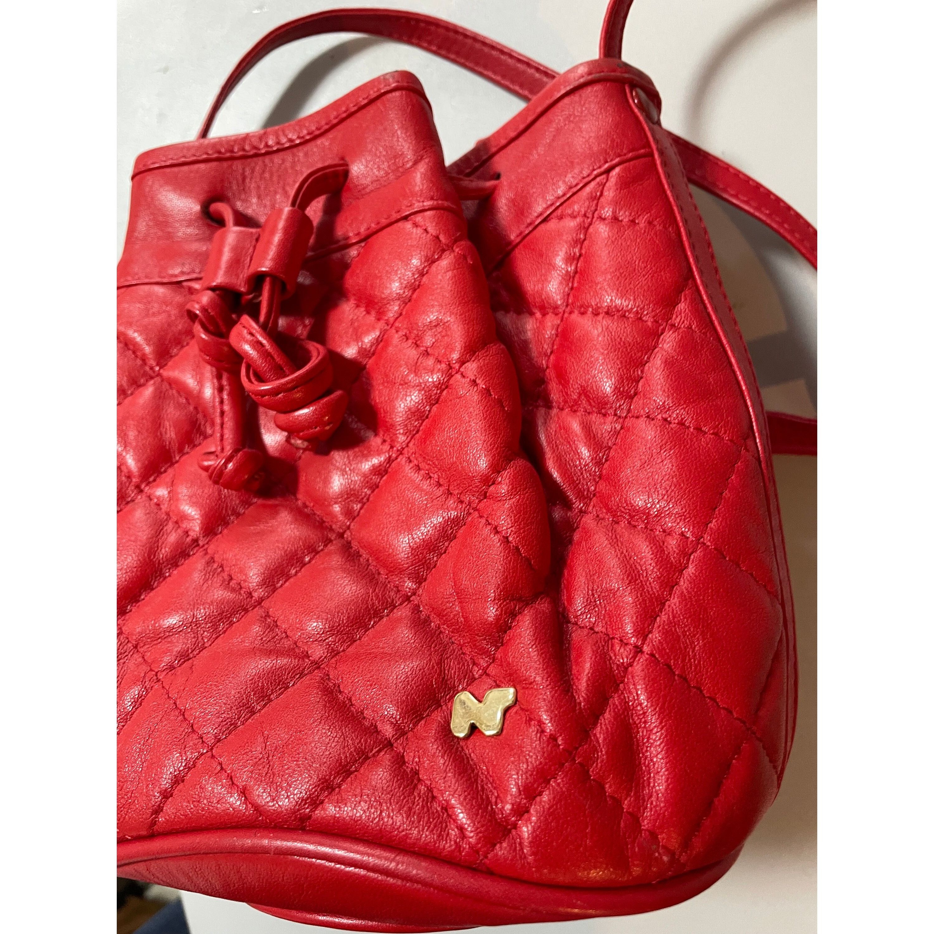 Nina Ricci Vintage Nina Ricci red quilted leather mini hobo bucket bag Size ONE SIZE - 9 Thumbnail