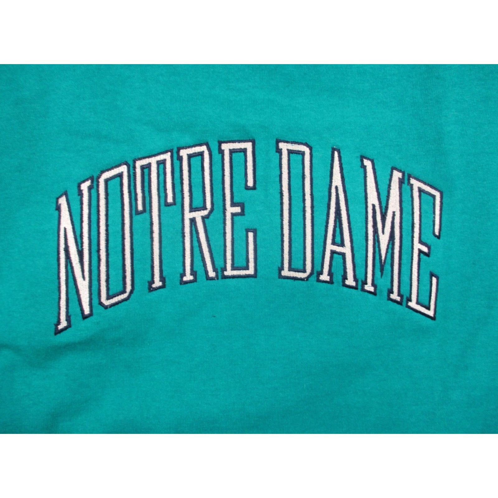Champion VINTAGE Champion Notre Dame Hoodie Mens XL Green Spell Out Pullover Made USA 90s Size US XL / EU 56 / 4 - 2 Thumbnail