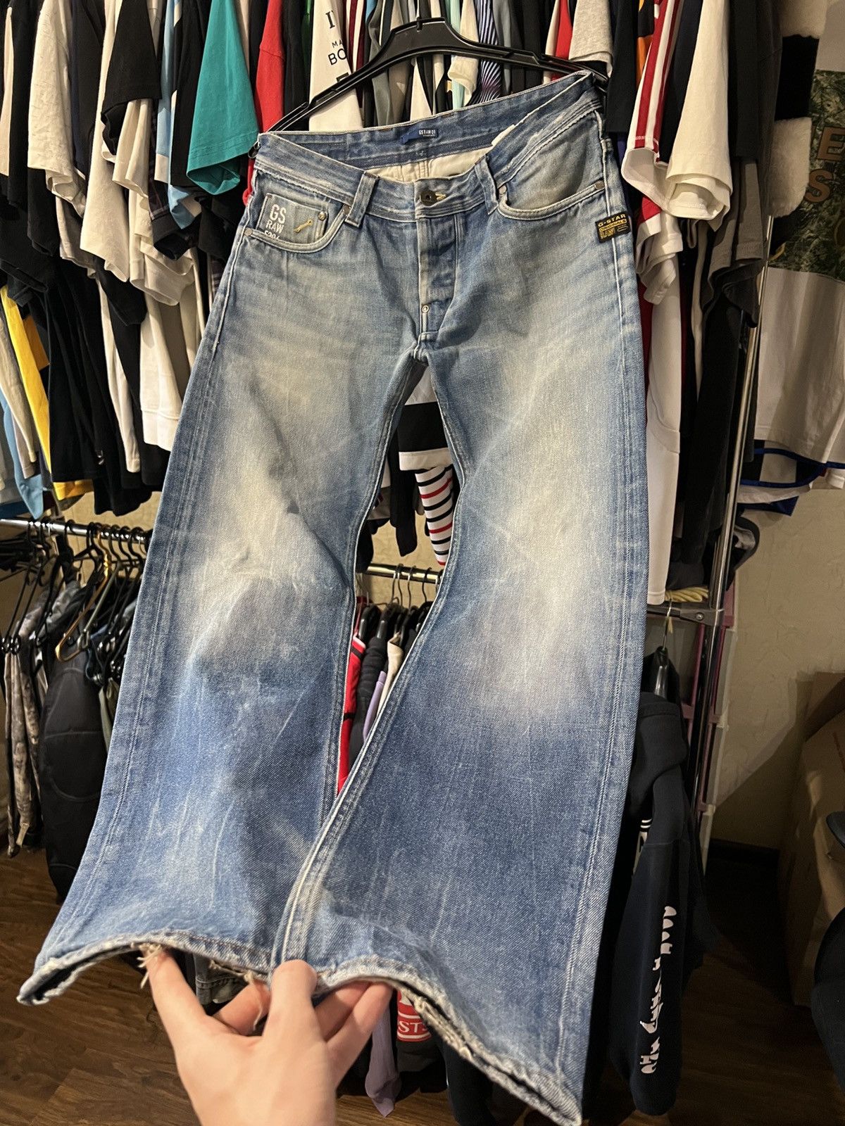 G-Star VINTAGE G-STAR RAW ATTAC BLUE ZIP 96 LOGO STRAIGHT FIT JEANS Size US 32 / EU 48 - 2 Thumbnail