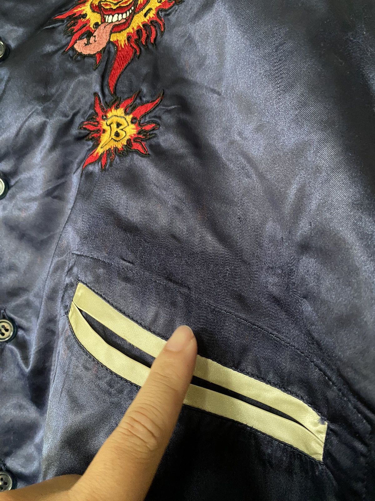 Japanese Brand 1990s MILKBOY Devil monster embroidered Bowling shirt Size US M / EU 48-50 / 2 - 9 Thumbnail