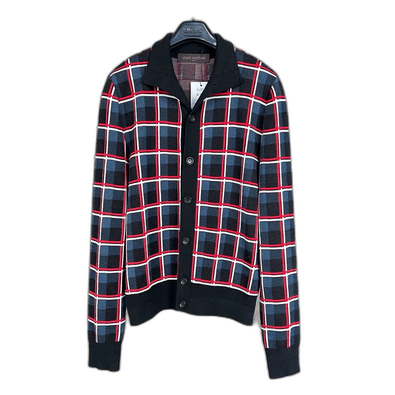 Louis Vuitton Louis Vuitton Logo Wool Cardigan in Plaid-2506 Size US XS / EU 42 / 0 - 1 Thumbnail