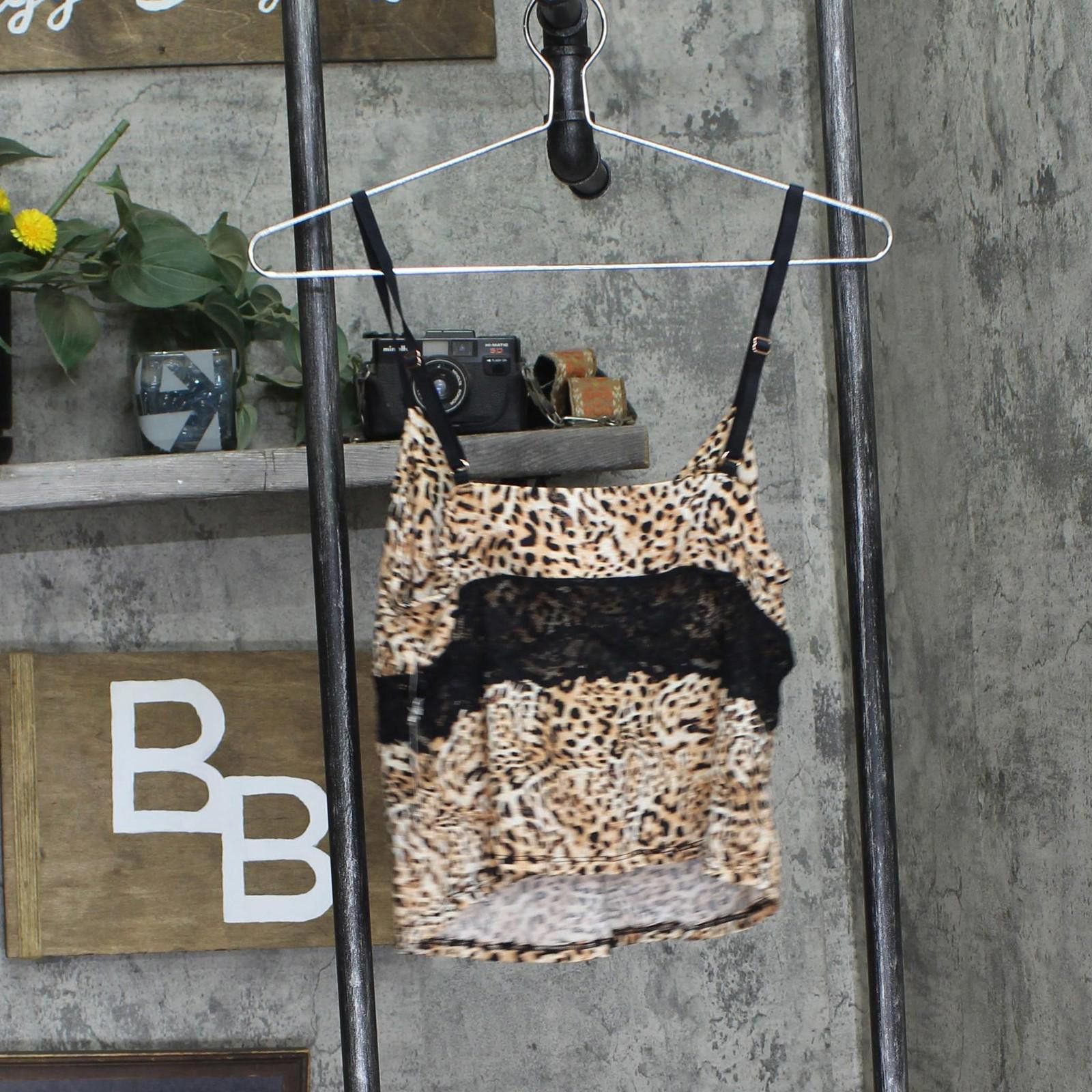Designer New Inc International Concepts Cami Top Cheetah Brown M Size ONE SIZE - 2 Thumbnail