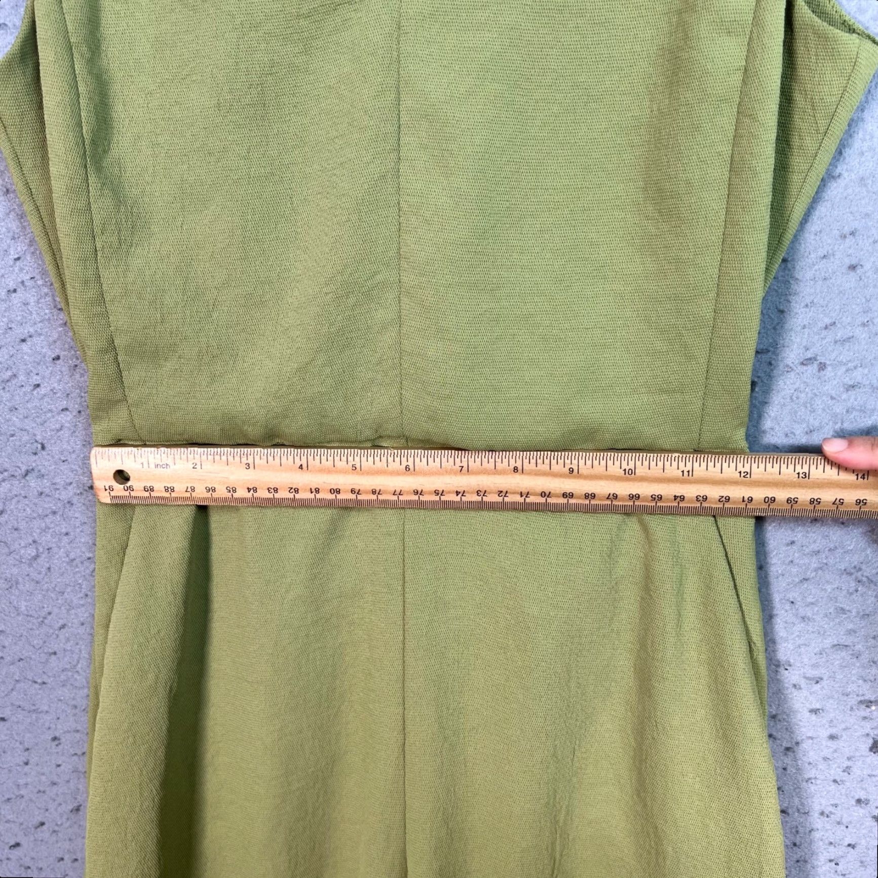 Vintage Wilfred Womens Jumpsuit - Green Sleeveless V-Neck Tie Back - Size 2 - Adult Women - Polyester - Regular - Vintage/Mustard Potential? Size 26" / US 2 / IT 38 - 7 Thumbnail