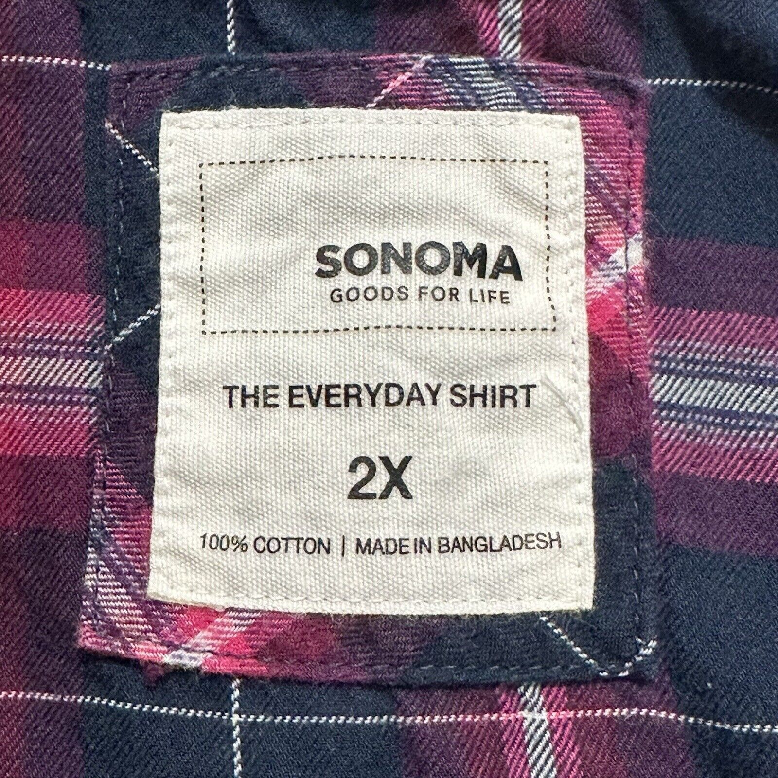 Sonoma Sonoma 2X The Every Day Shirt Long Sleeve Plaid Button Front Size XXL / US 16-18 / IT 52-54 - 3 Thumbnail