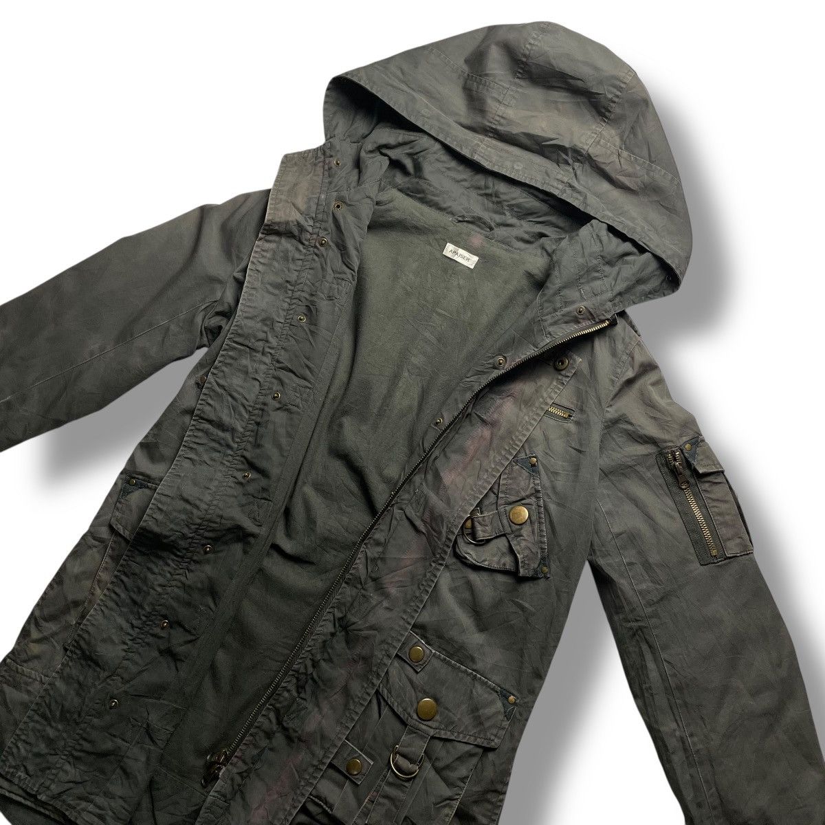14th Addiction × Japanese Brand × Le Grande Bleu (L.G.B.) 🇯🇵 APAISER MULTIPOCKET BONDAGE PARKA JACKET Size US L / EU 52-54 / 3 - 19 Thumbnail