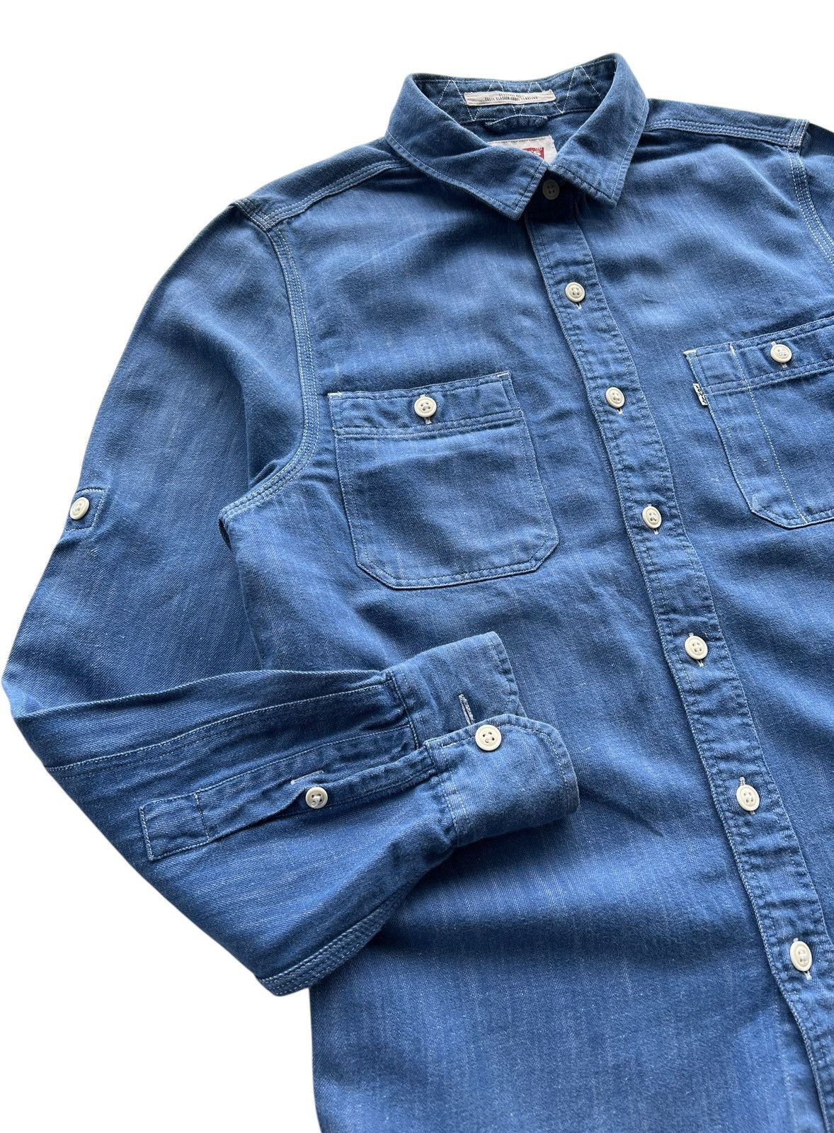 Levi's × Levi's Made & Crafted × Levi's Vintage Clothing 🔥Levi's Amerca’s Finest Overall Big Logo Western Shirt Denim Size US XS / EU 42 / 0 - 7 Thumbnail