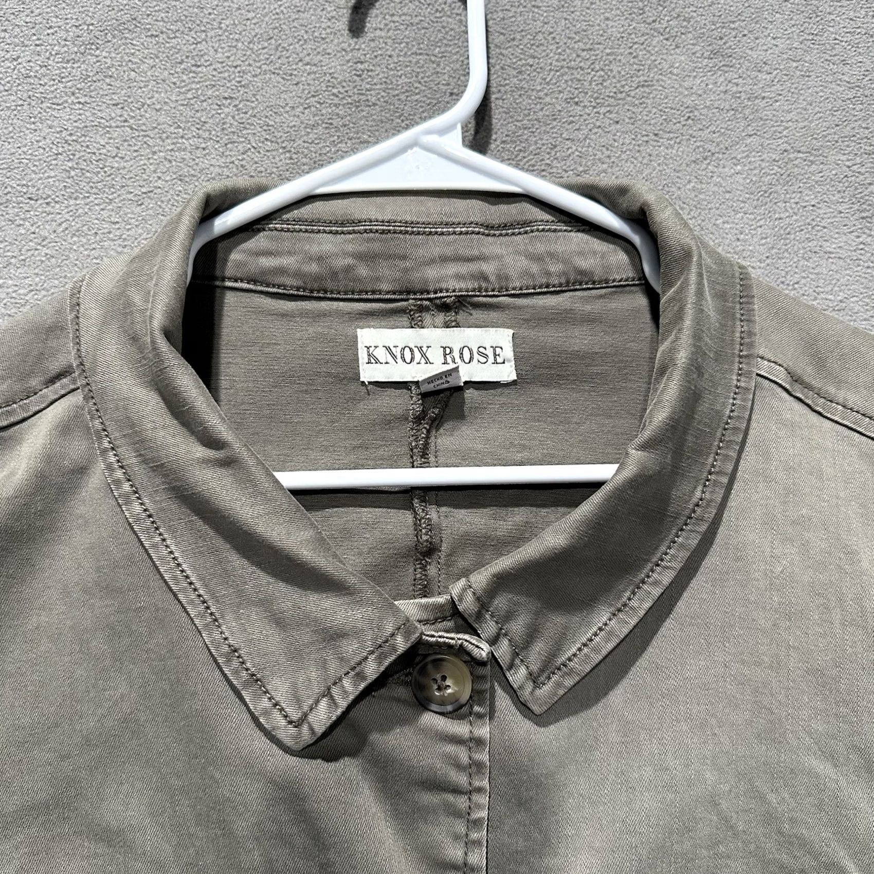 Vintage Knox Rose Military Jacket Womens 4X Plus Olive Green Button Front Heavy Shirt Size XXL / US 16-18 / IT 52-54 - 3 Thumbnail