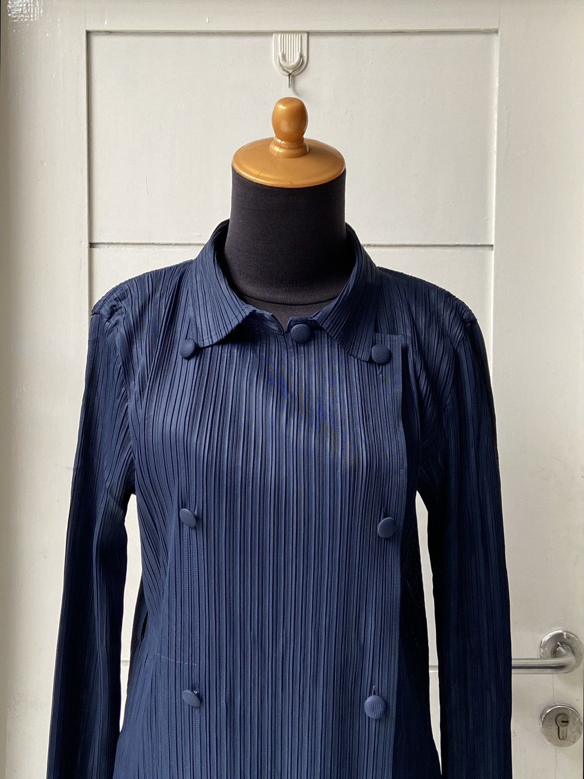 Designer × Japanese Brand PLEATSME Blue Pleats Blazers Size XS / US 0-2 / IT 36-38 - 15 Thumbnail