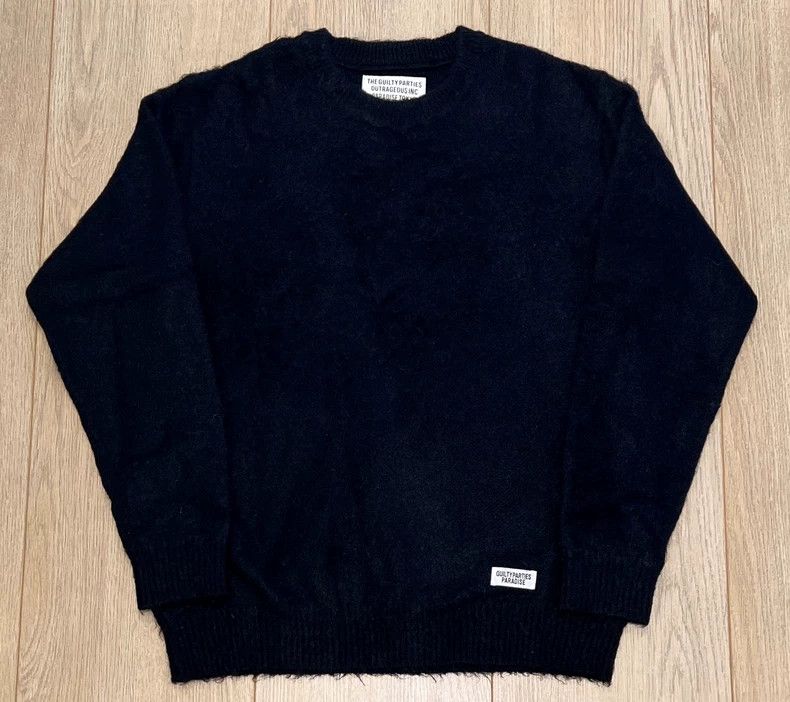 Wacko Maria Black Wool Blend Knit Sweater for Men- DMC Size US M / EU 48-50 / 2 - 1 Thumbnail