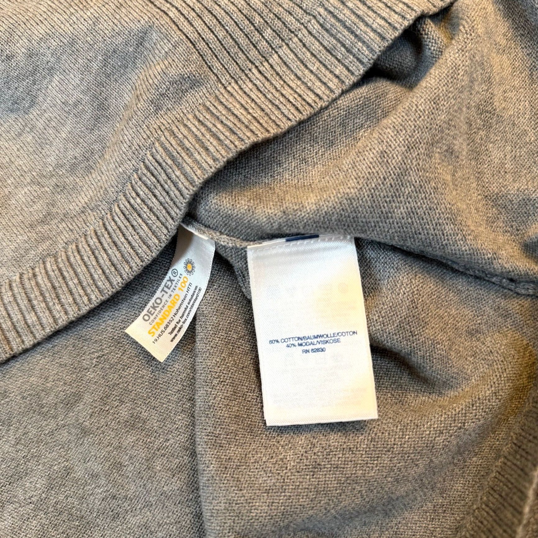 Lands' End Lands' End Outfitters Gray Cotton Modal Ribbed Crew Neck Sweater Womens Plus 1X Size XL / US 12-14 / IT 48-50 - 5 Thumbnail