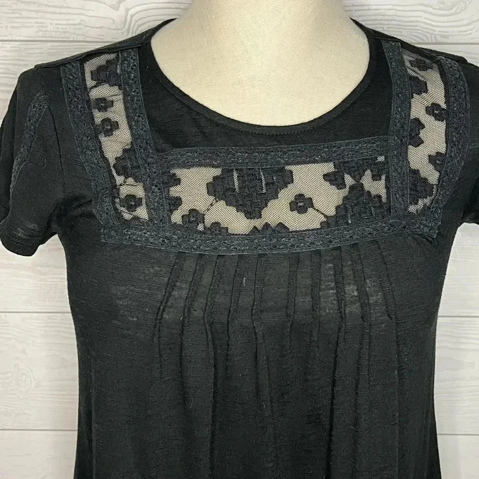 Other Mossimo black short sleeve babydoll top Size small Size S / US 4 / IT 40 - 2 Thumbnail
