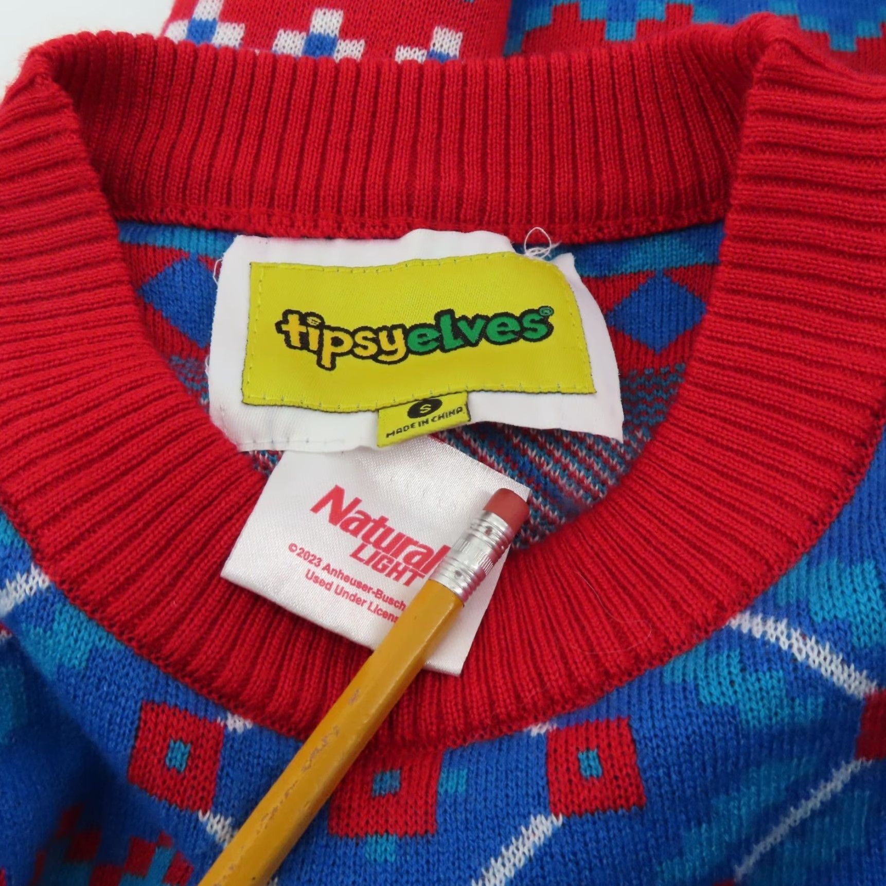 Vintage Tipsy Elves Natural Light Womens Small Natty Beer Crew Neck Christmas Sweater Shirt Ladies Pullover Knit Xmas Holiday Blue Size S / US 4 / IT 40 - 7 Thumbnail
