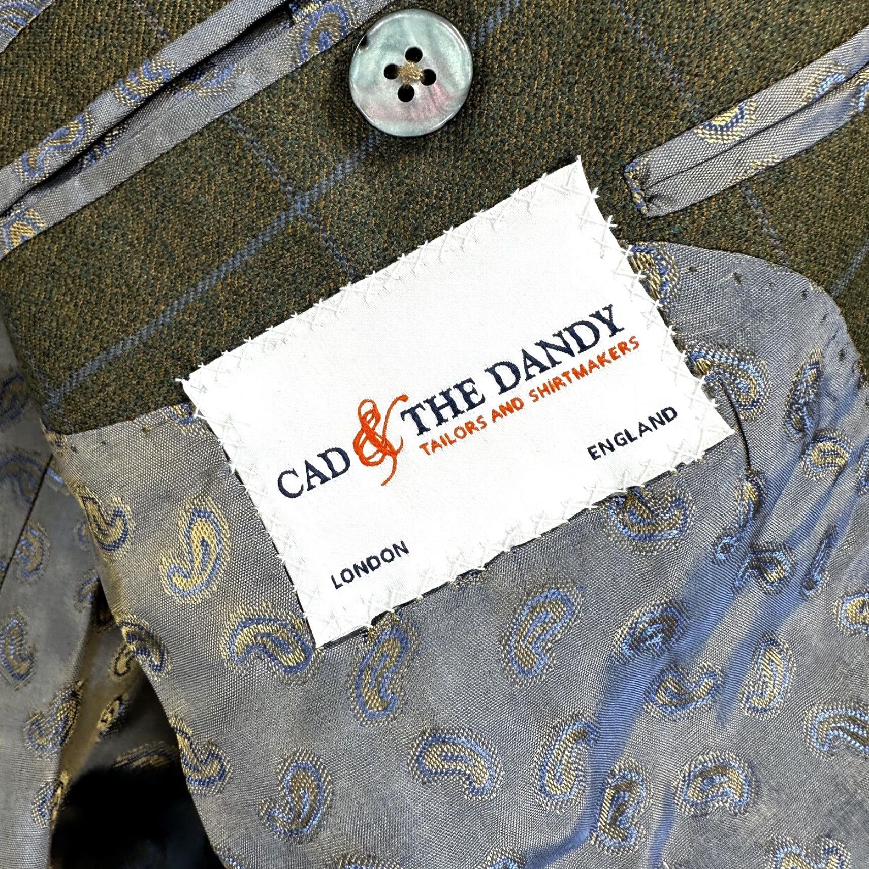 Vintage Cad & The Dandy Sport Coat Mens 40 Green Plaid Tweed Notch Lapel One-Button Front Jacket Coat Regular Tailored Size US XXS / EU 40 - 7 Thumbnail