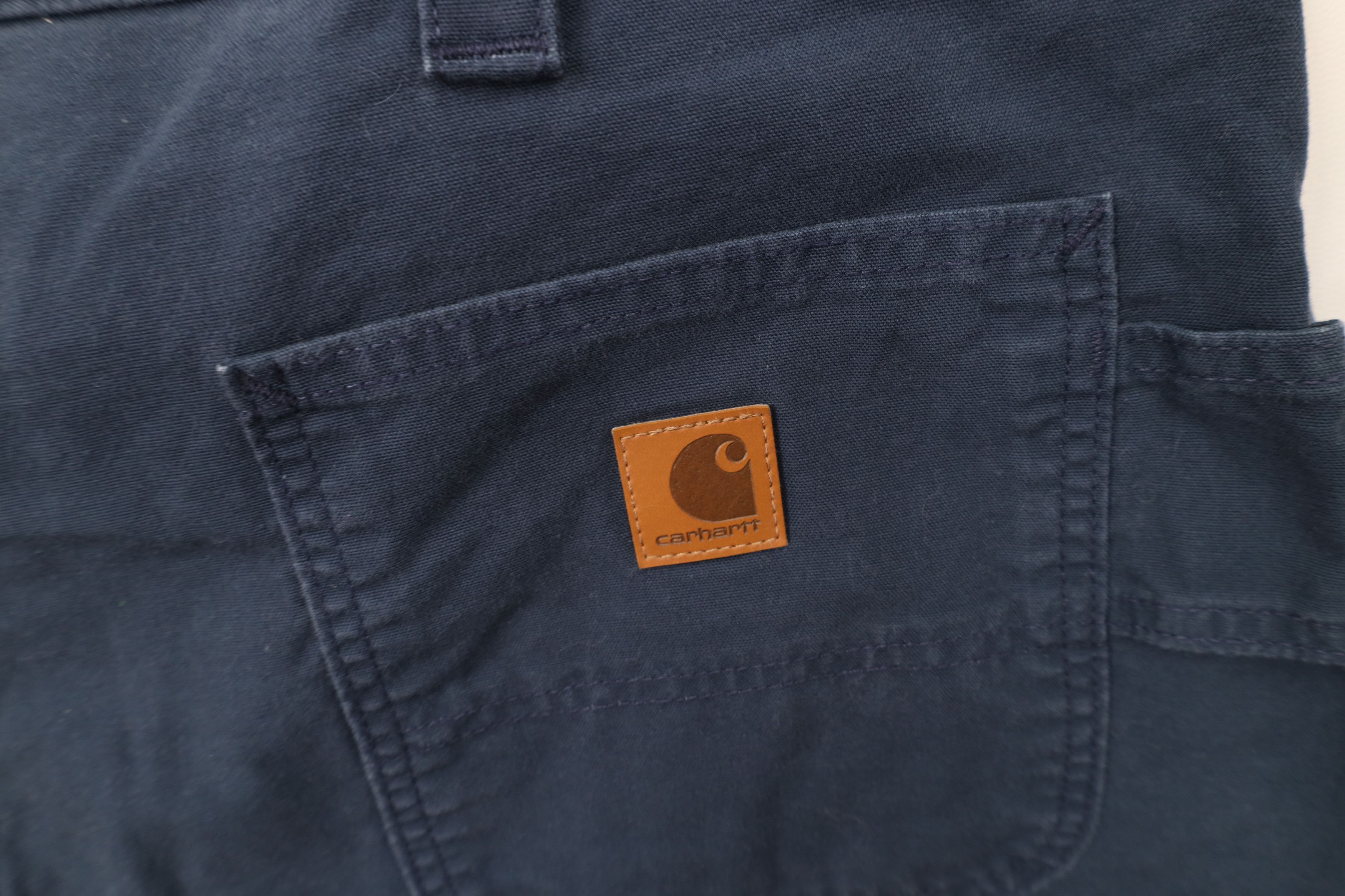 Carhartt Vintage Y2K Carhartt Spell Canvas Dungaree Shorts Navy Blue Size US 40 / EU 56 - 12 Thumbnail