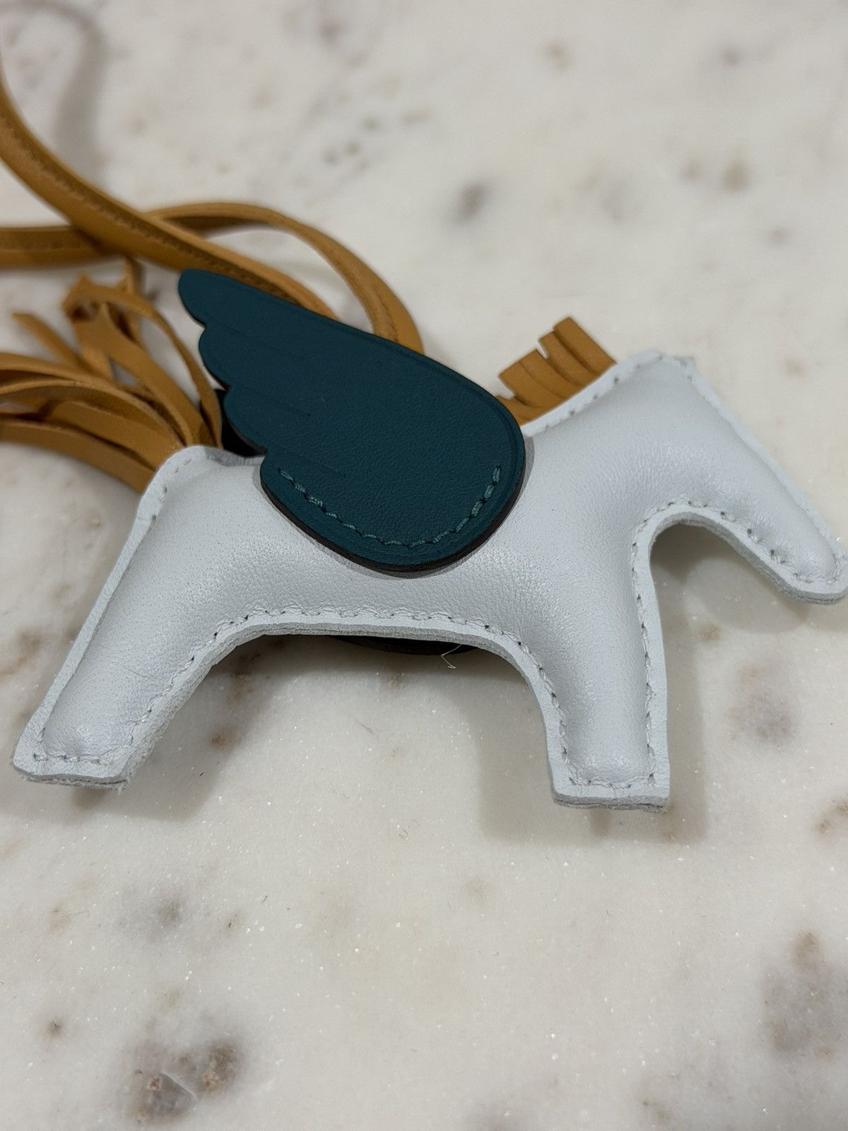Hermes Hermes Blue/Brown Leather MM Rodeo Pegasus Horse Bag Charm Size ONE SIZE - 9 Thumbnail