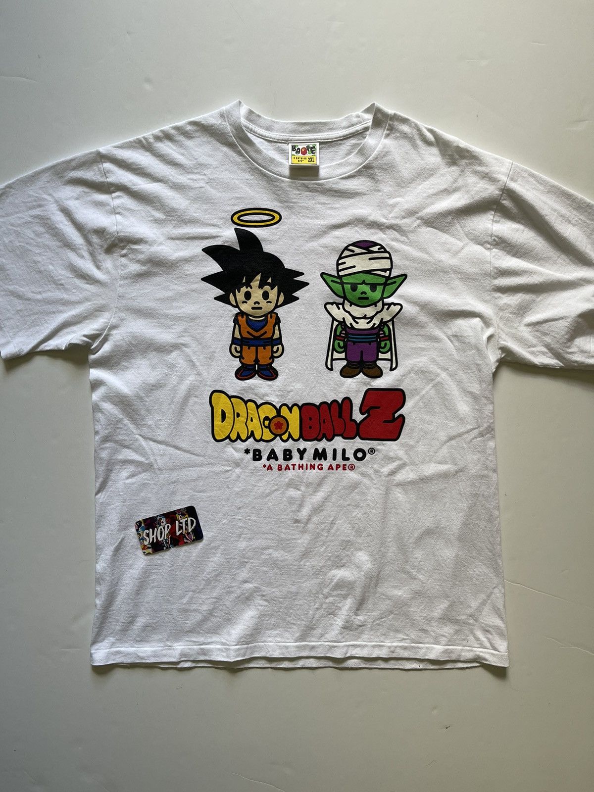 Image of A Bathing Ape X Dragonball Z Goku & Piccolo Tee in White, Men's (Size 2XL)