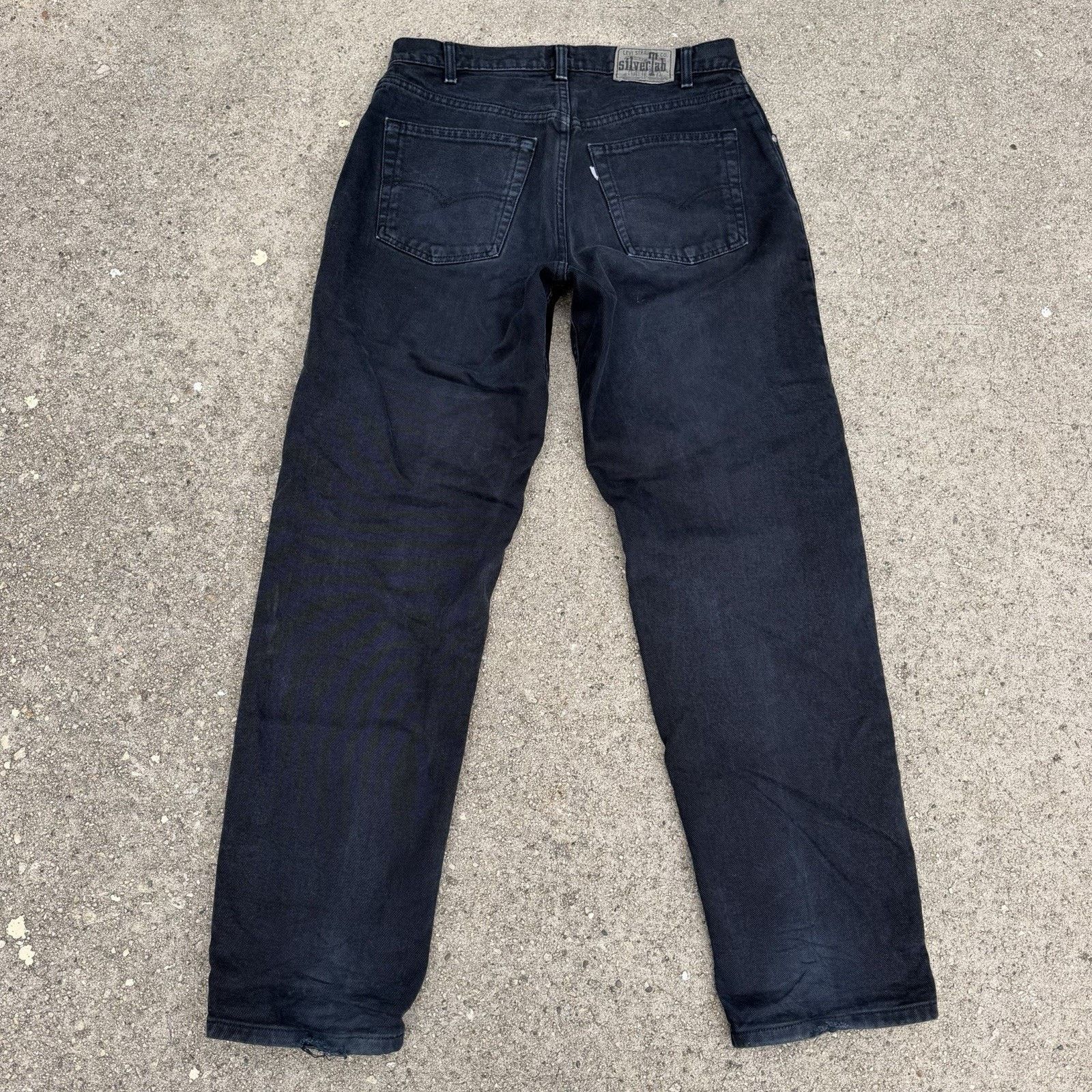 Levi's × Vintage Vintage 90s Levi’s Silvertab Black Baggy Denim Jeans 33x32 Size US 33 - 4 Thumbnail
