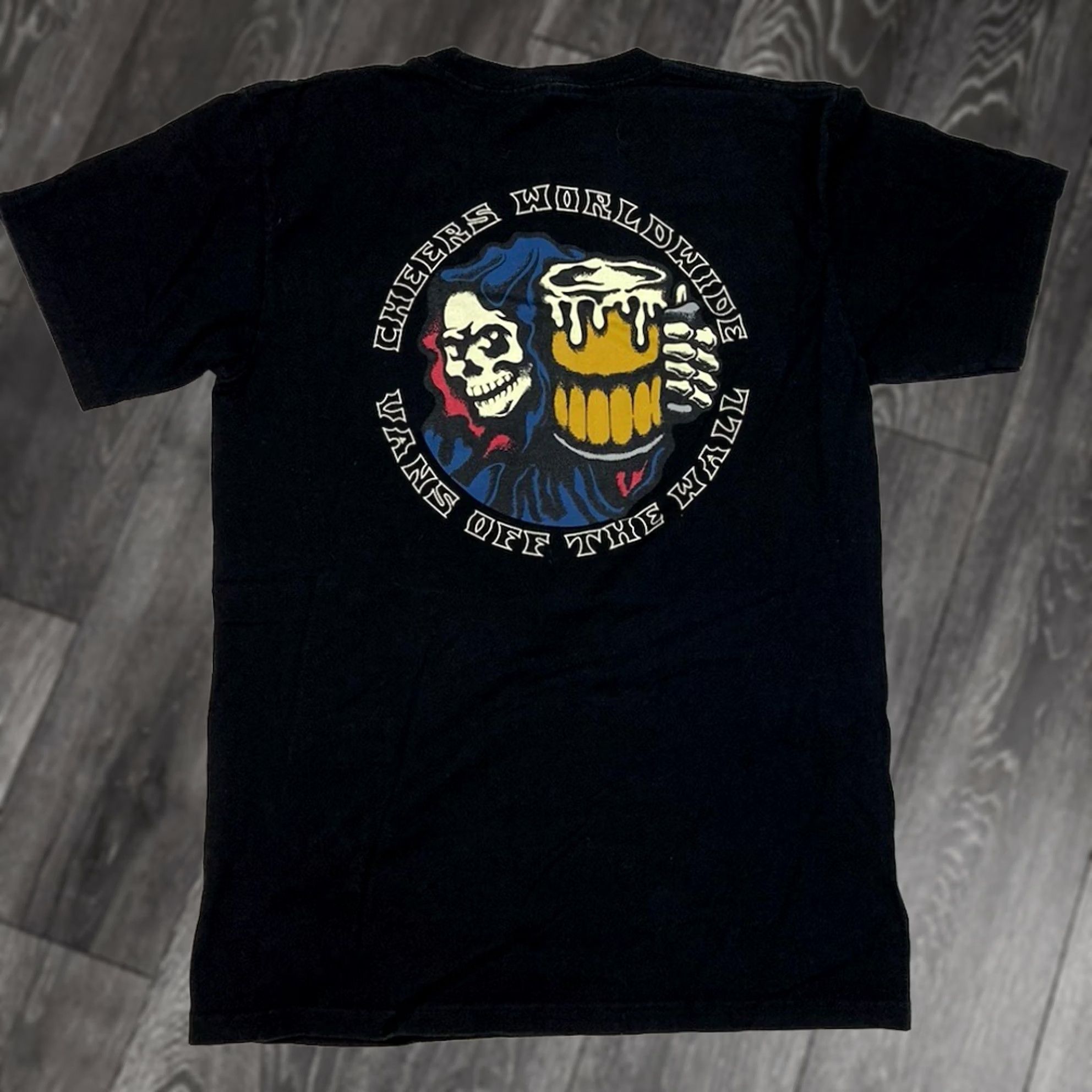 Vans VANS Shirt Men Small Black Short Sleeve Graphic Print Grim Reaper Worldwide T-Shirt Vintage? Size US S / EU 44-46 / 1 - 1 Thumbnail