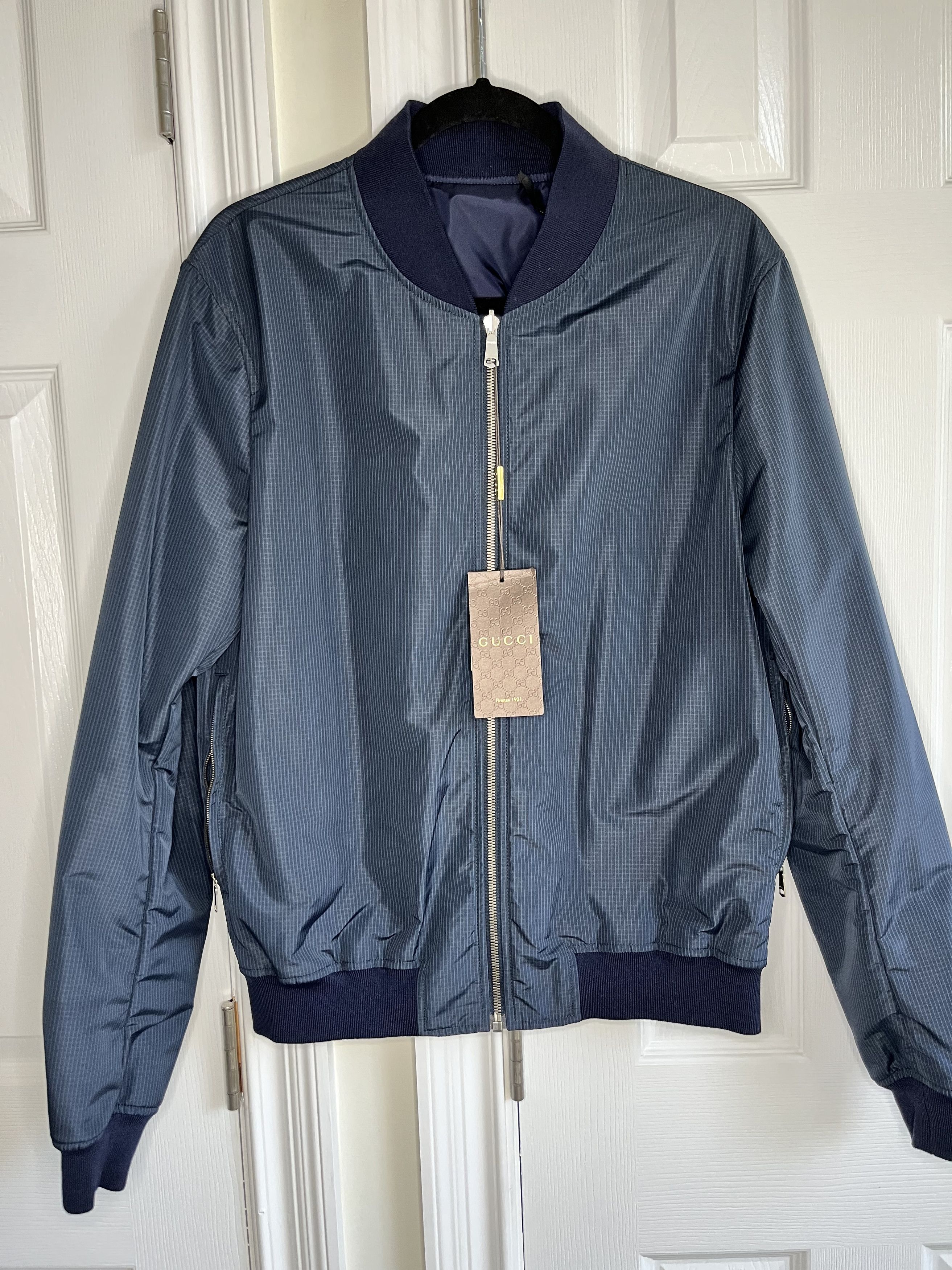 image of Gucci Bomber in Navy Blue, Men's (Size XL)