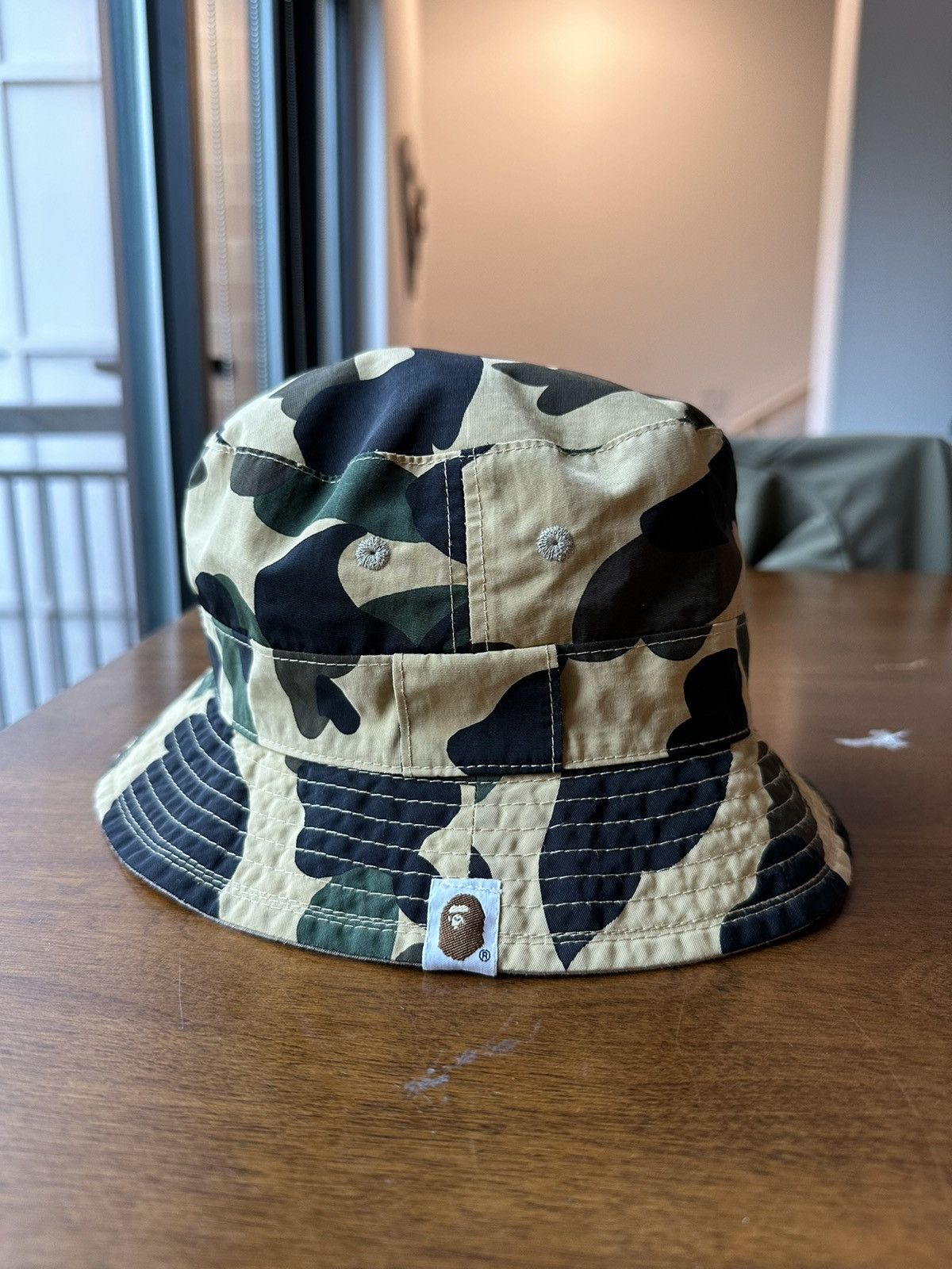 Pre-owned Bape X Vintage Bape Reversible Bucket Hat In Green