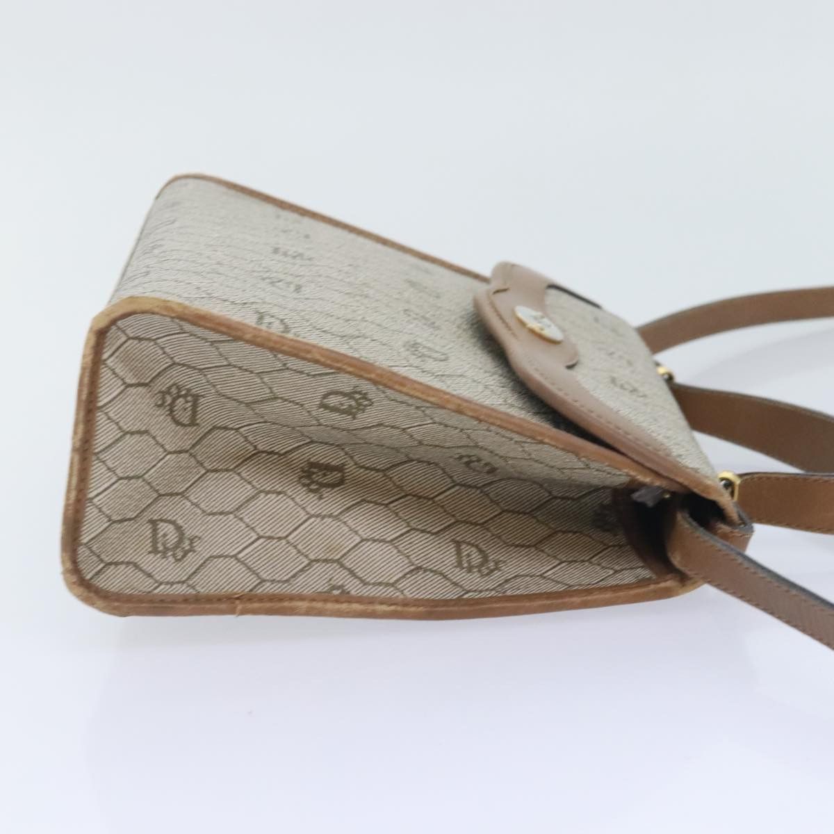 Dior DIOR Honeycomb Canvas Bag Pvc Leather Beige Gold Size ONE SIZE - 5 Thumbnail
