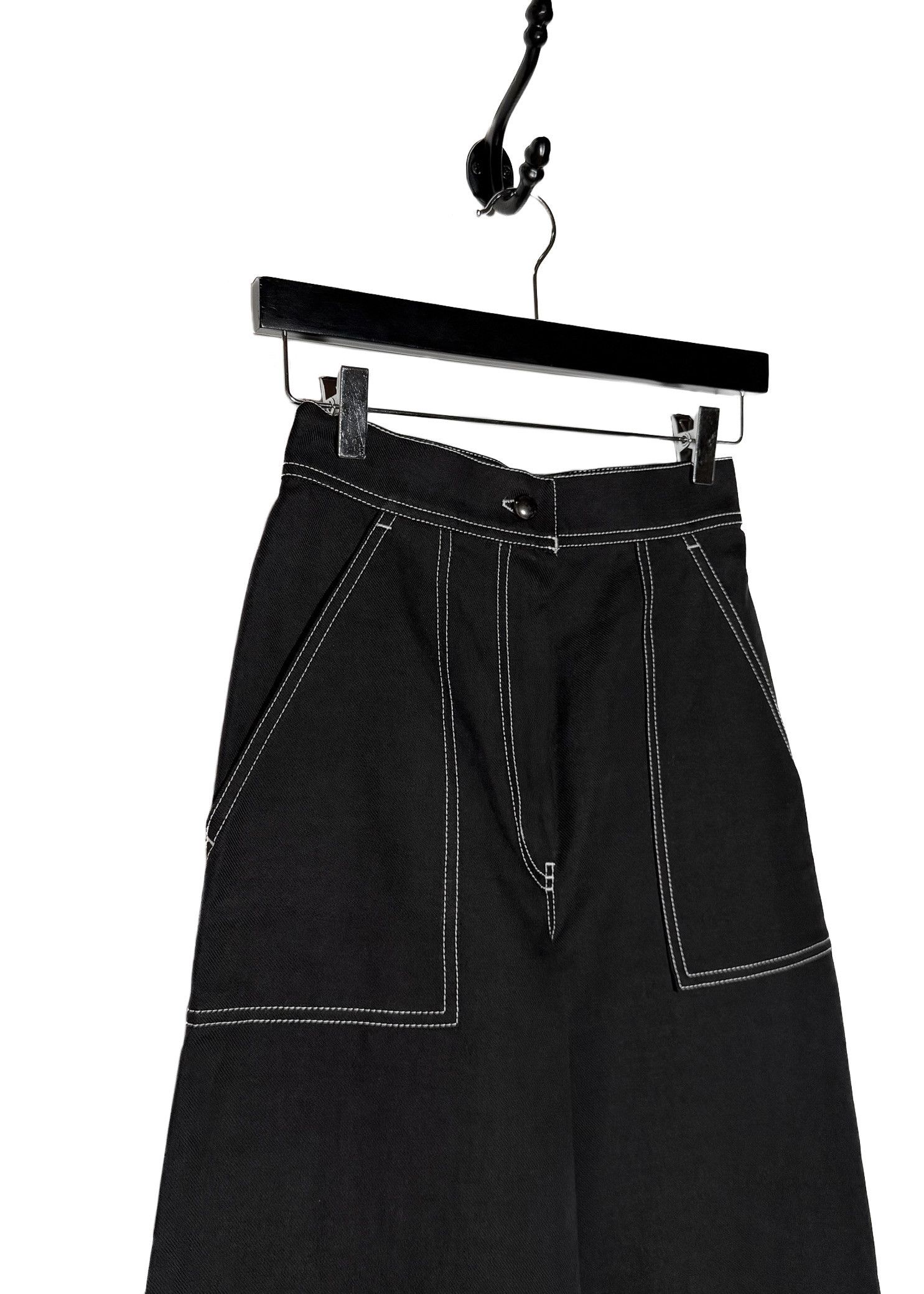 Max Mara Max Mara Black White Stitches Wide Leg Oboli Trousers Size 24" / US 00 / IT 34 - 6 Thumbnail