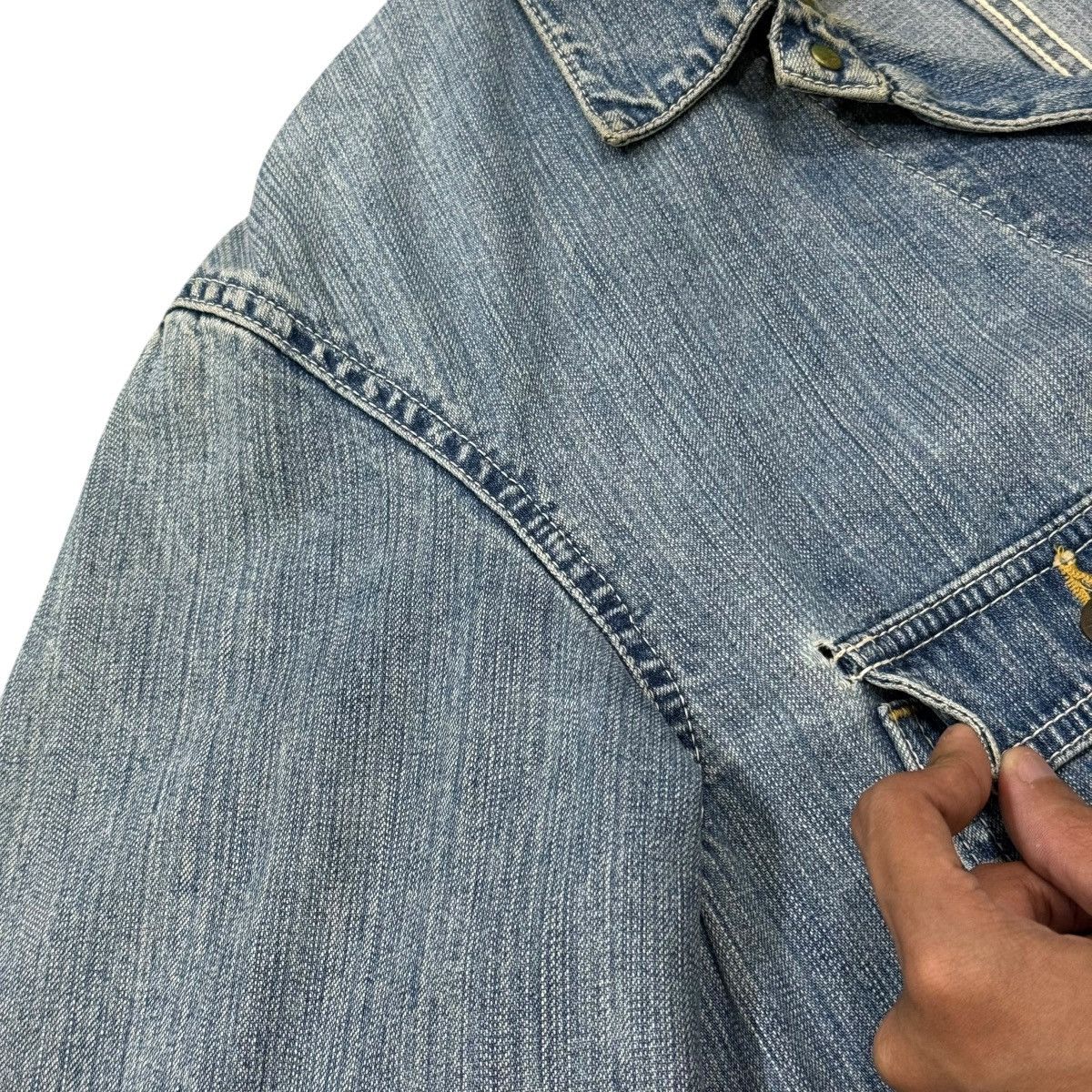 Edwin Vintage Edwin Chore Worker Distressed Denim Jacket Size US M / EU 48-50 / 2 - 11 Thumbnail
