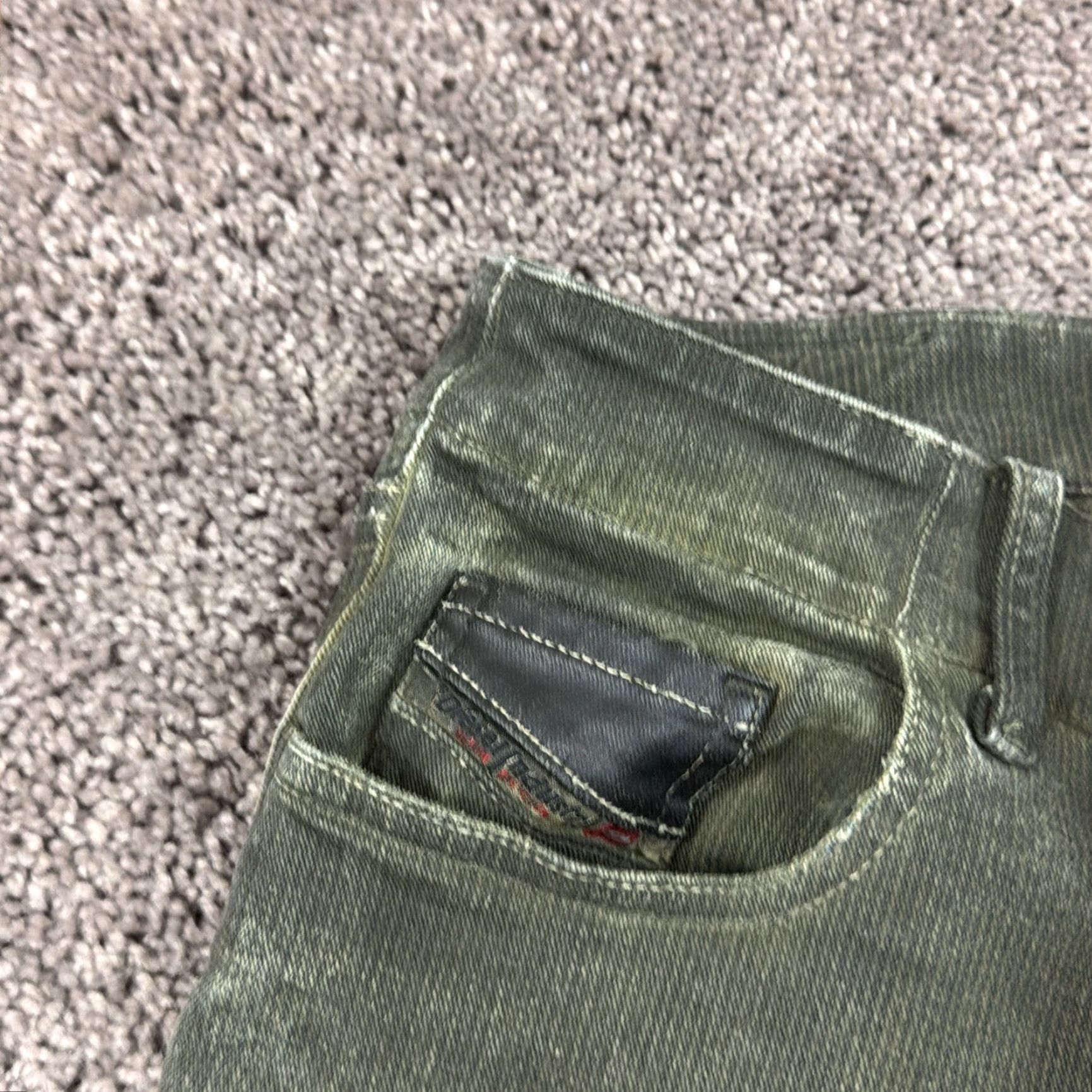 Diesel Diesel Jeans Womens Green Corduroy Skinny Slim Fit Grupee Stretch Italy 27x35 Size 27" / US 4 / IT 40 - 3 Thumbnail