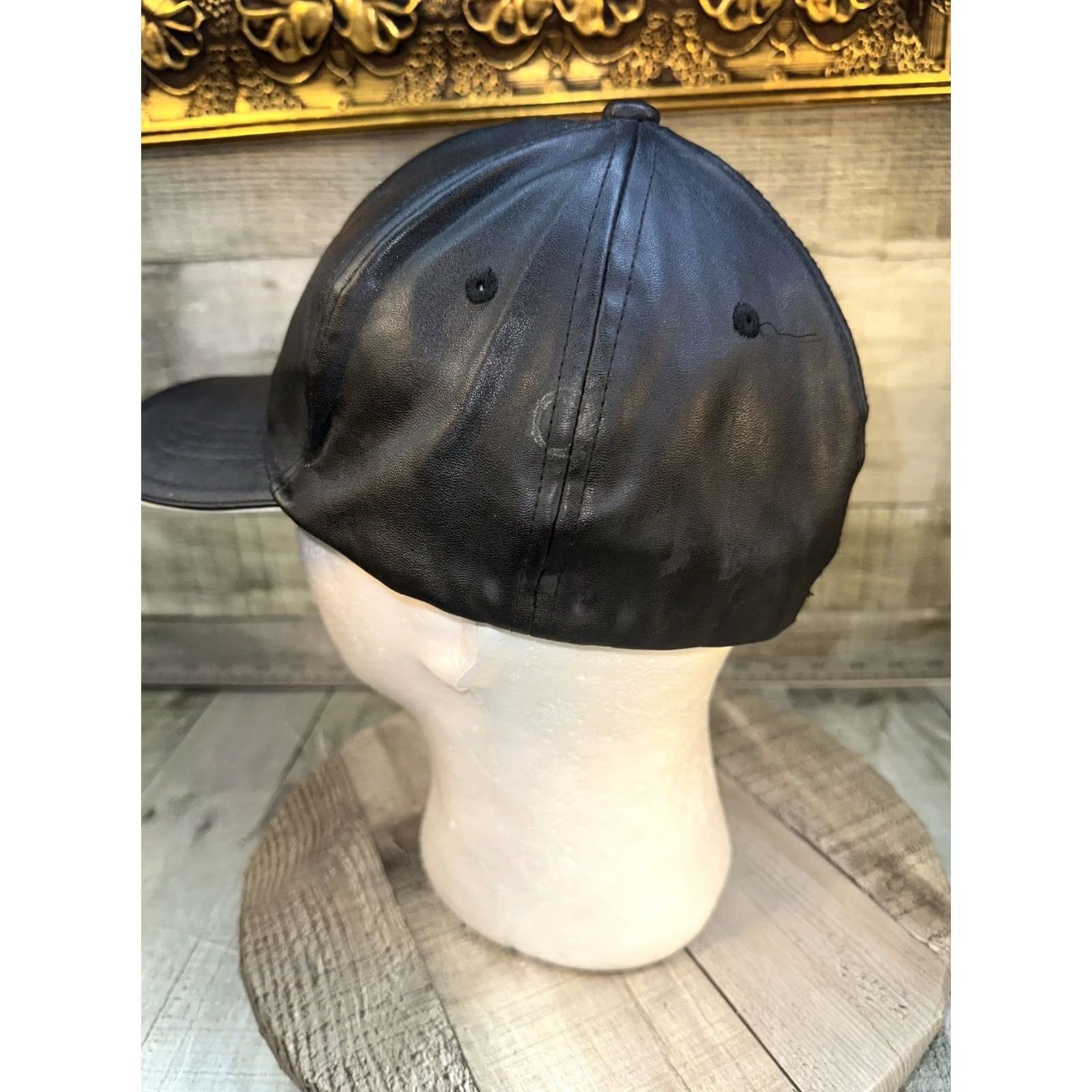 Vintage VINTAGE Unbranded Baseball Cap L Unisex Adults Black Faux Leather Adjustable Chicago Skyline Emboidered City 6 Panel Hat Size ONE SIZE - 6 Thumbnail