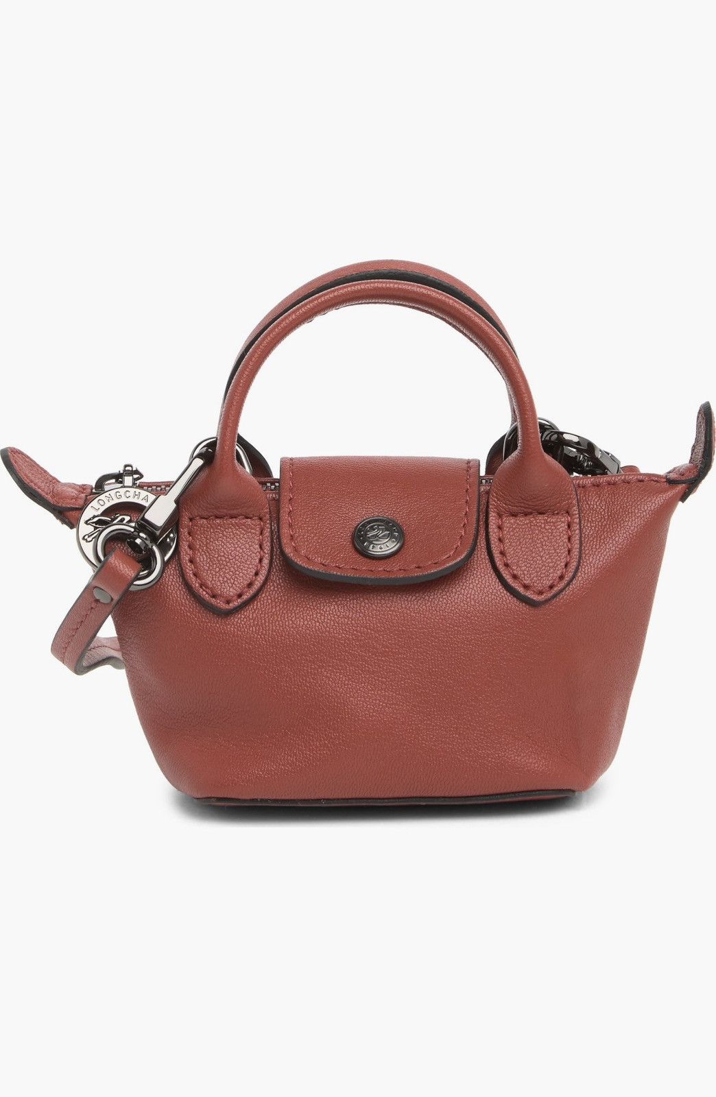 Longchamp LONGCHAMP Nano Mini Le Pliage Cuir Leather Top Handle Size ONE SIZE - 9 Thumbnail
