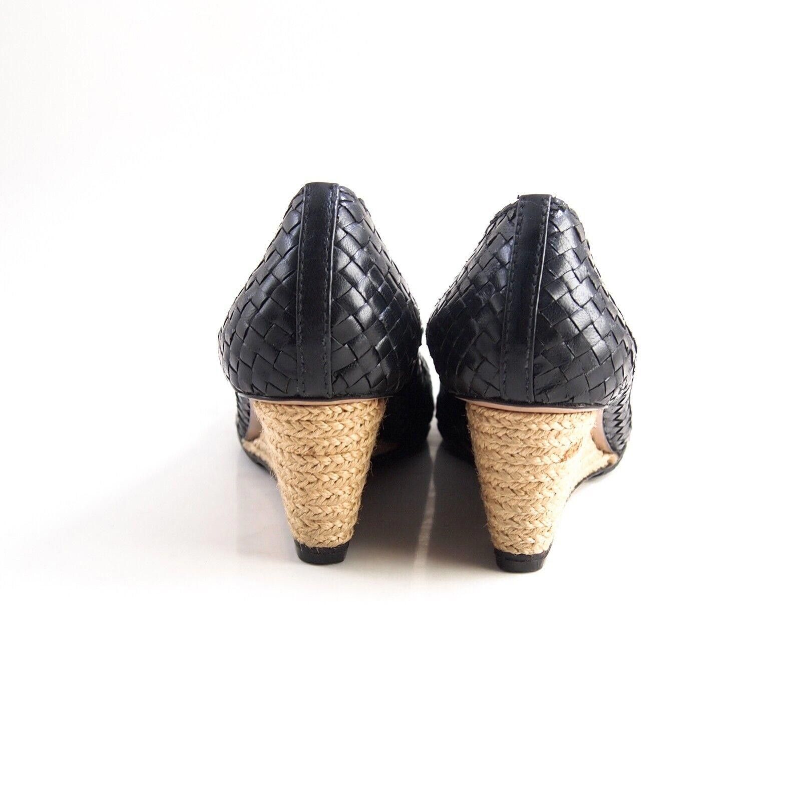 Prada Prada Wedge Pumps Heels Black Braided Leather US 6 EU 36 Size US 6 / IT 36 - 8 Thumbnail
