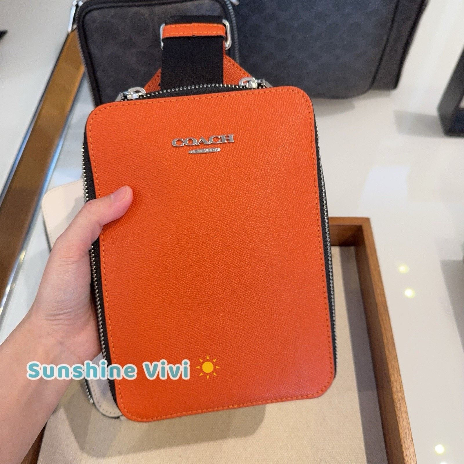 Coach NWT Coach Ray Pack CEB56 Leather Silver SPICE ORANGE Size ONE SIZE - 2 Thumbnail