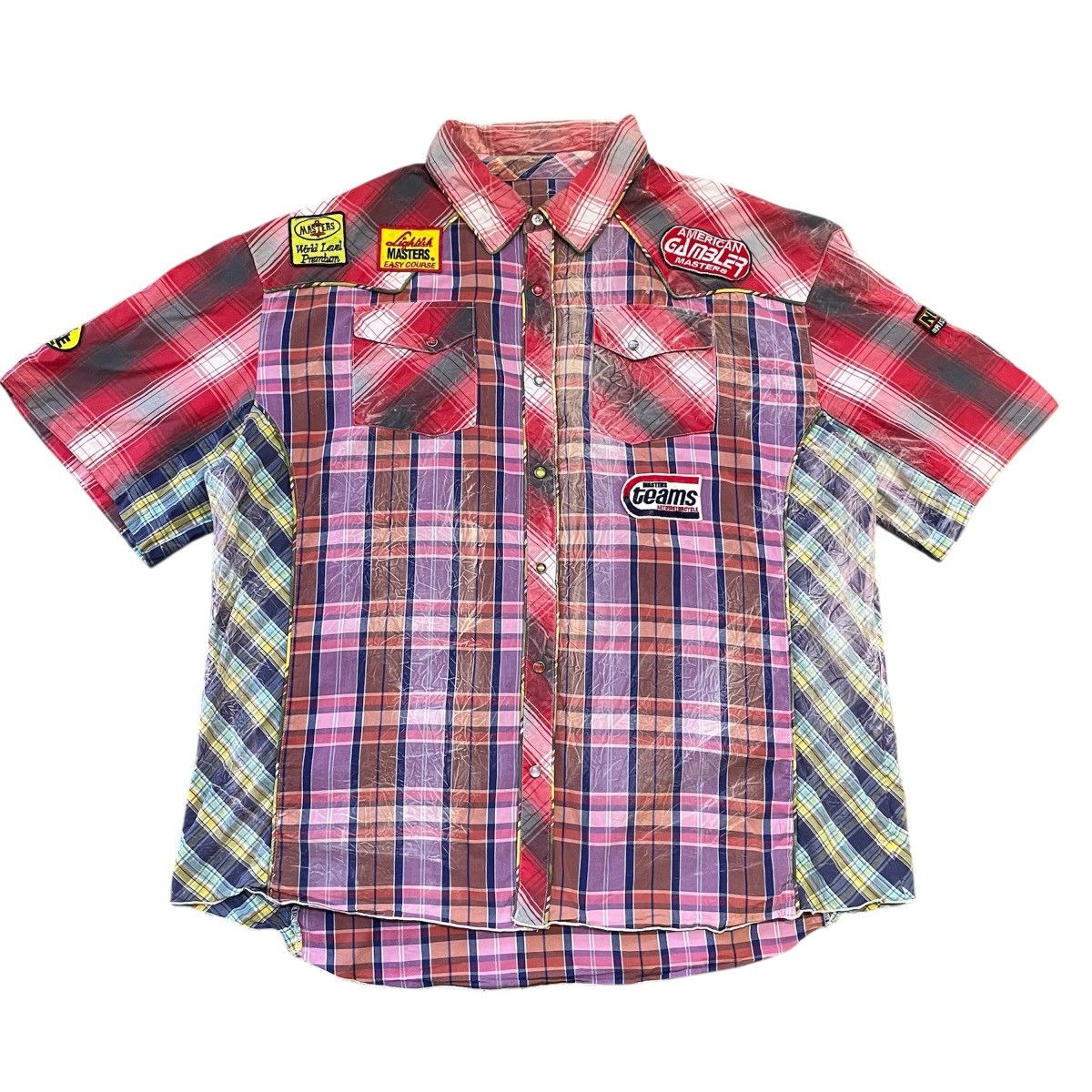 Japanese Brand Multicolor Patchwork Flannel Snap American Gambler Masters Size US XXL / EU 58 / 5 - 1 Thumbnail
