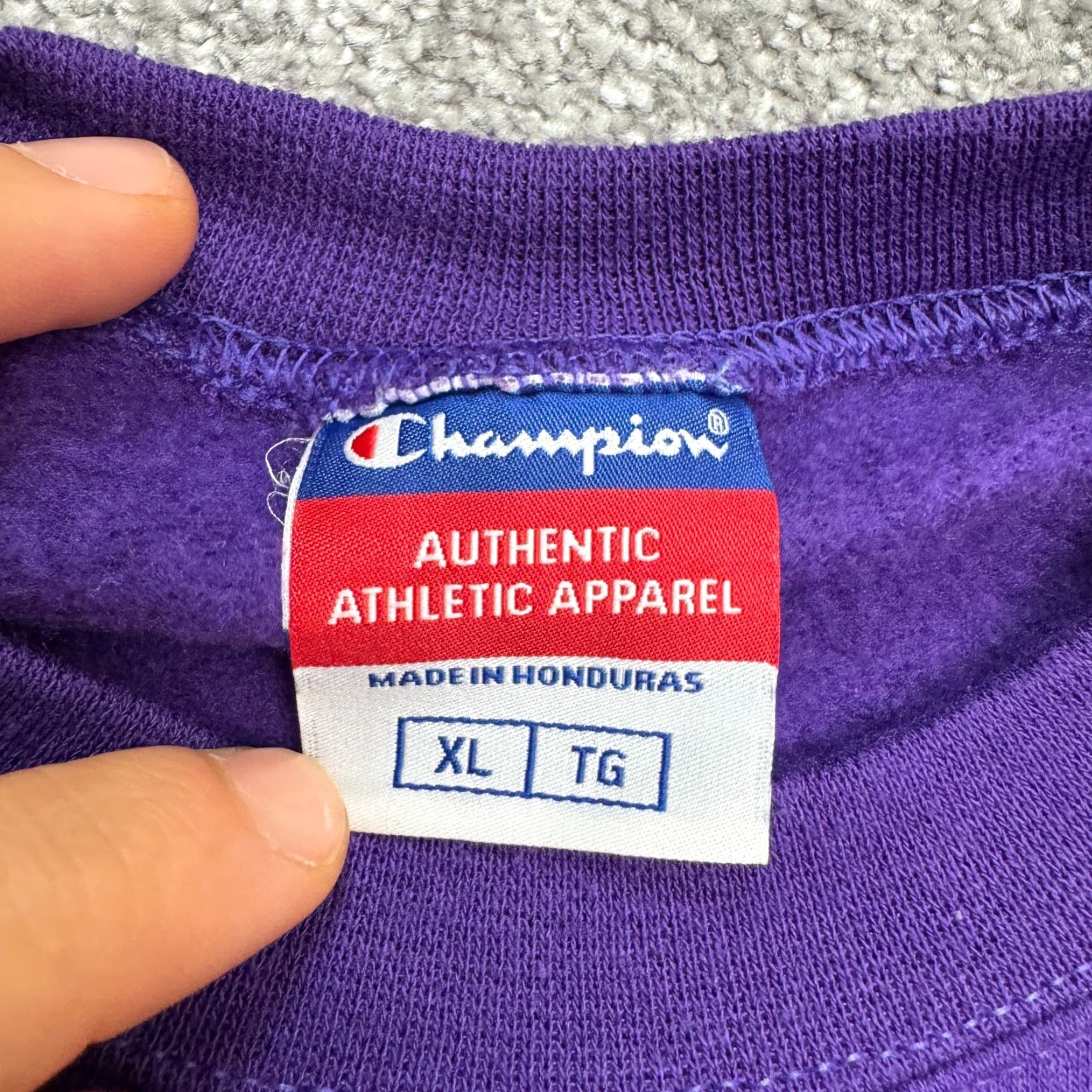 Champion Champion Sweatshirt Vintage Y2K Pullover Mens XL Purple Fleece Crew Neck, Regular Fit, 90s Sports Style Size US XL / EU 56 / 4 - 5 Thumbnail