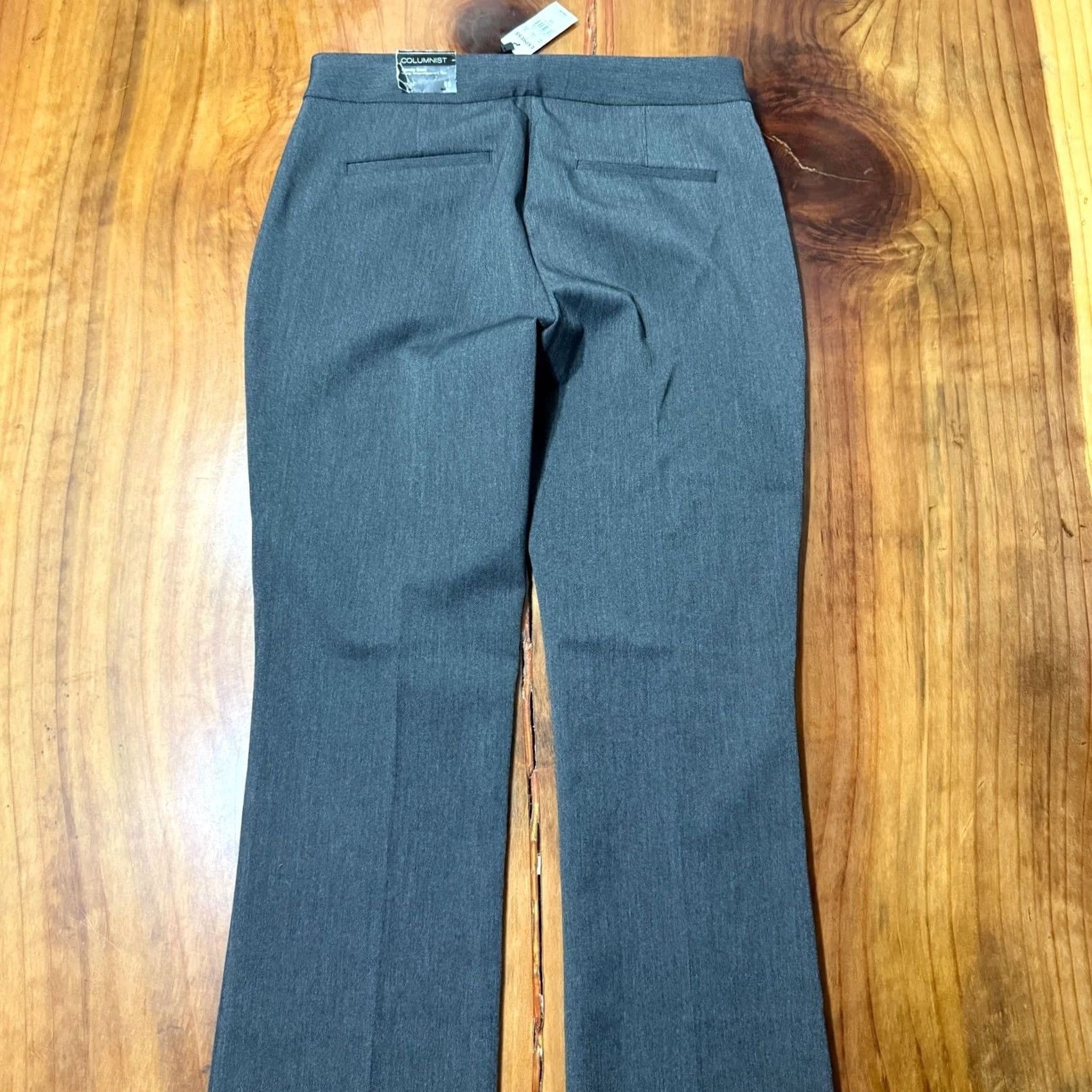 Express Express Pants Women City Dress Pants Mid Rise 6 Solid Knit Polyester Gray 30in Inseam 30in Size 30" / US 8 / IT 44 - 8 Thumbnail