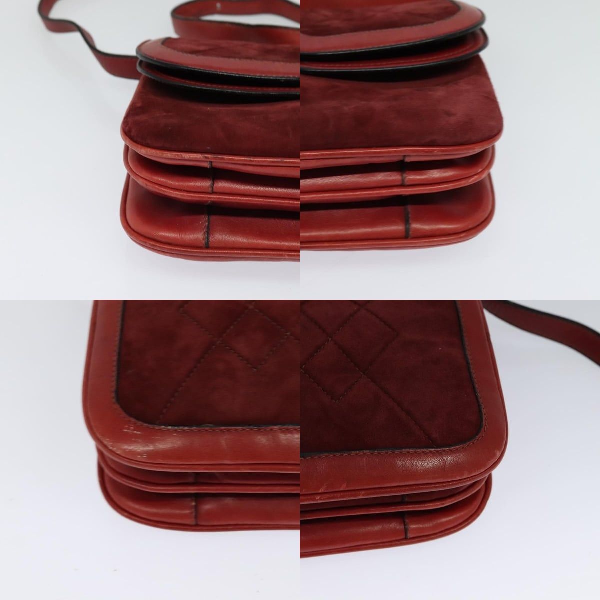 Gucci GUCCI Shoulder Bag Suede Vintage Red Gold Size ONE SIZE - 10 Thumbnail