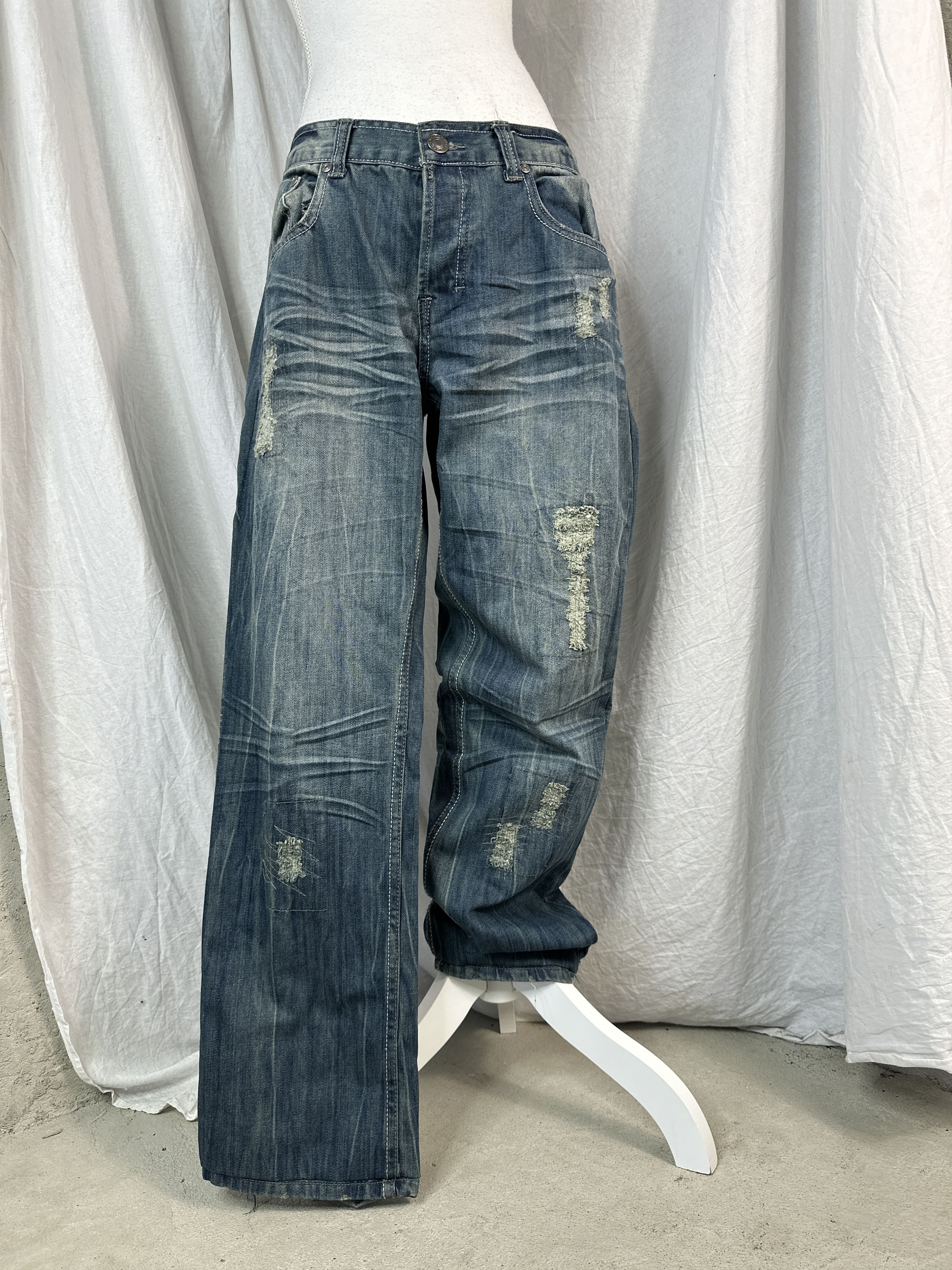 Vintage Vintage Wide Leg Y2K Jeans Size 33" - 5 Thumbnail