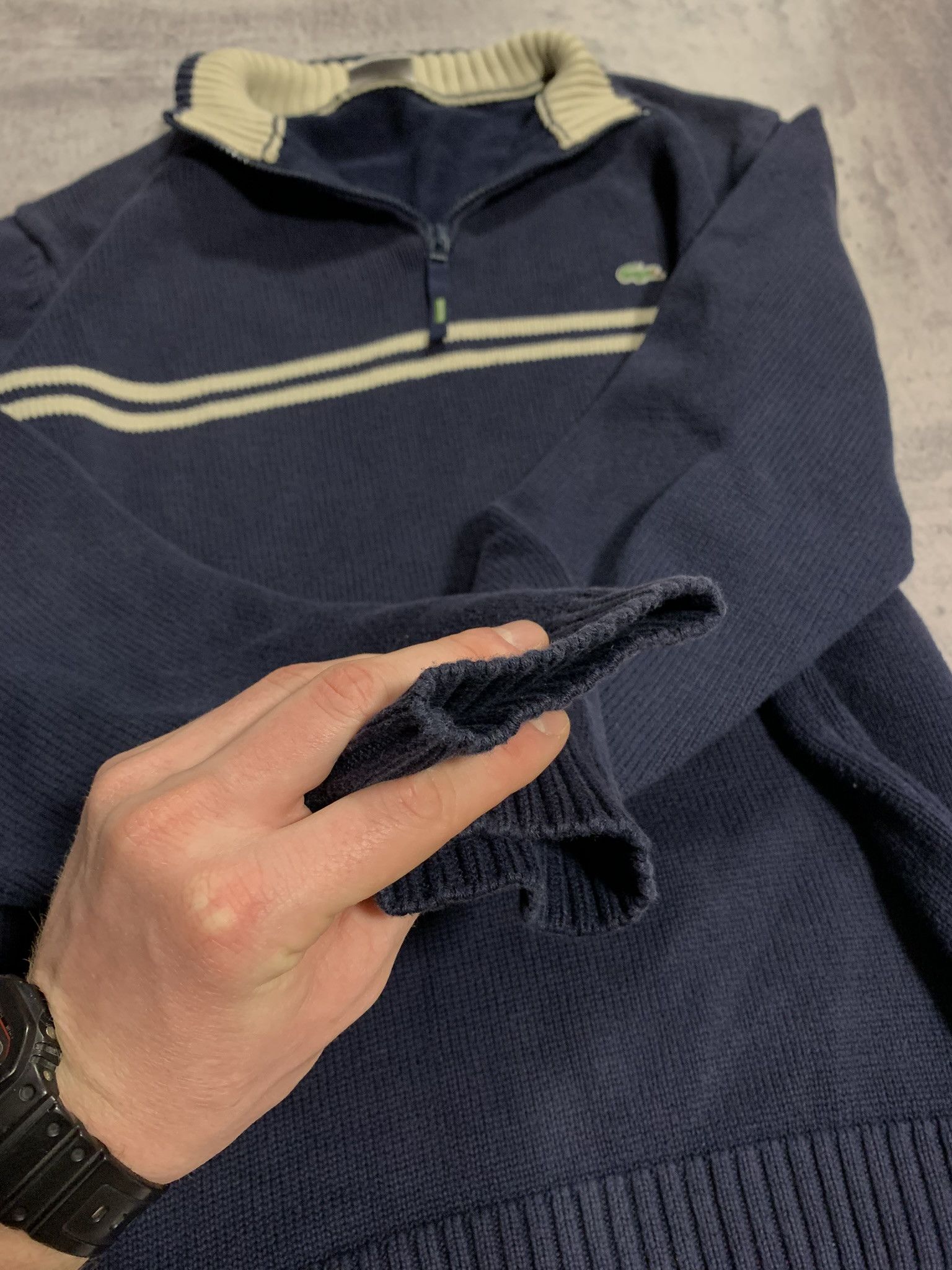 Lacoste Lacoste 1/4 Zip Sweater Minimal Logo Size L Size US L / EU 52-54 / 3 - 4 Thumbnail